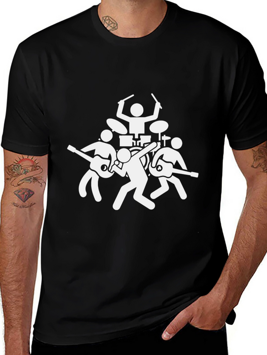 Band Graphic Tee - Black Cotton Music Lover T-Shirt