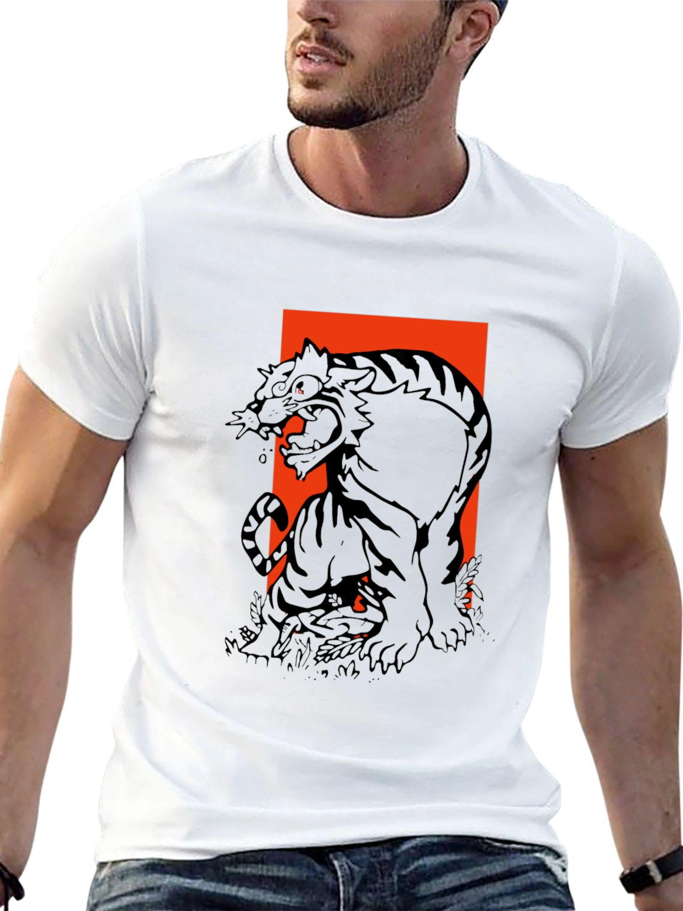 Black Tiger Graphic Tee - Mens Urban Style