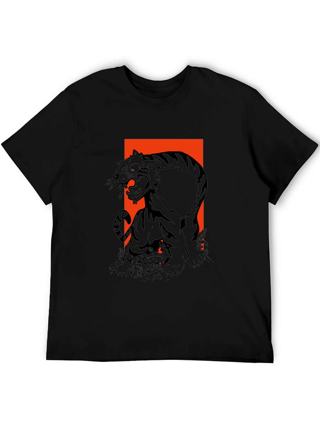 Black Tiger Graphic Tee - Mens Urban Style
