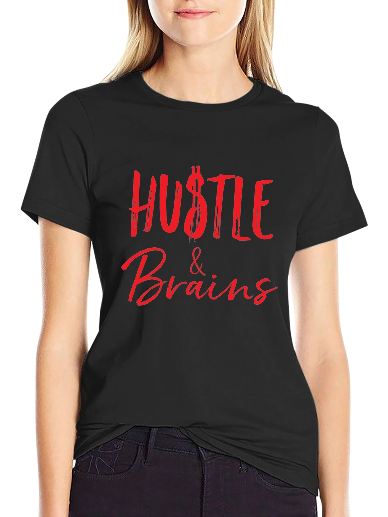 Hustle & Brains Graphic Tee - Stylish and Bold