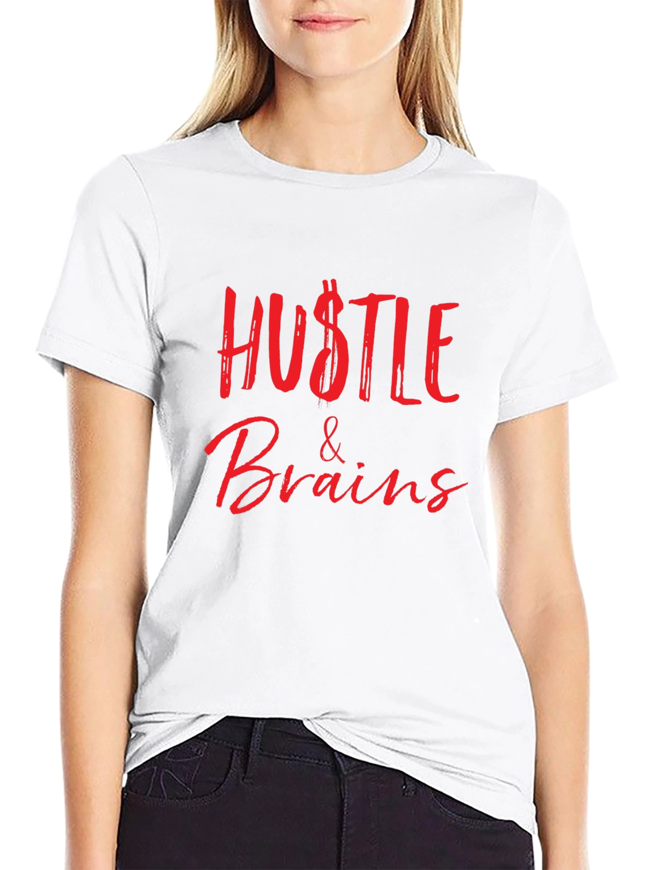 Hustle & Brains Graphic Tee - Stylish and Bold