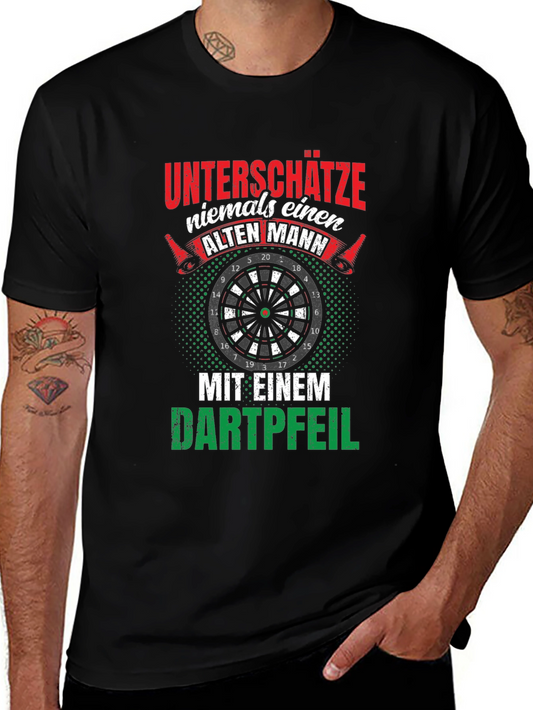 Funny Dart Player T-Shirt: Never Underestimate an Old Man