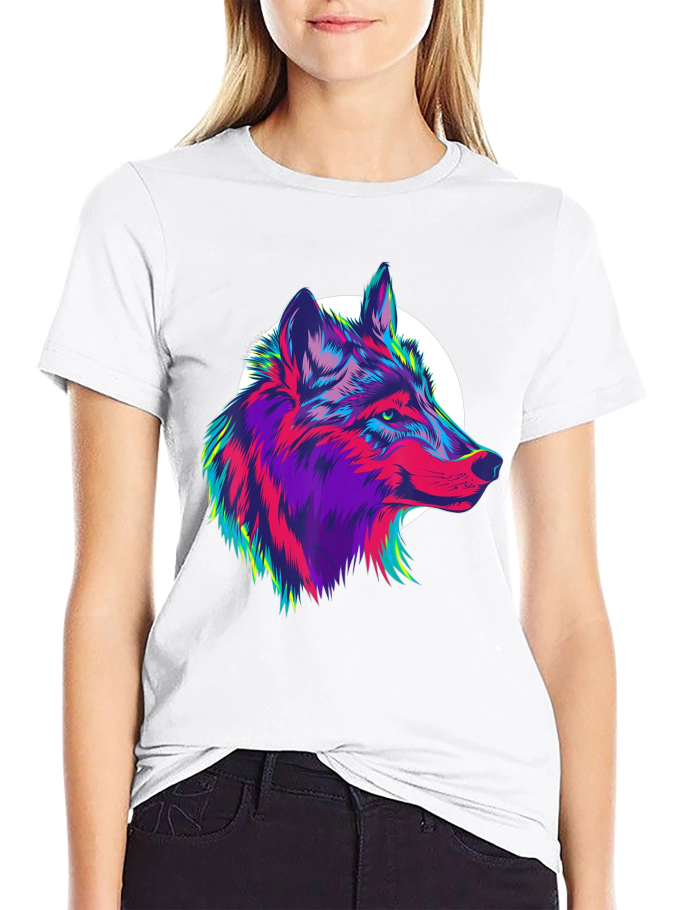 Vivid Wolf Graphic Tee - Mens Black T-Shirt