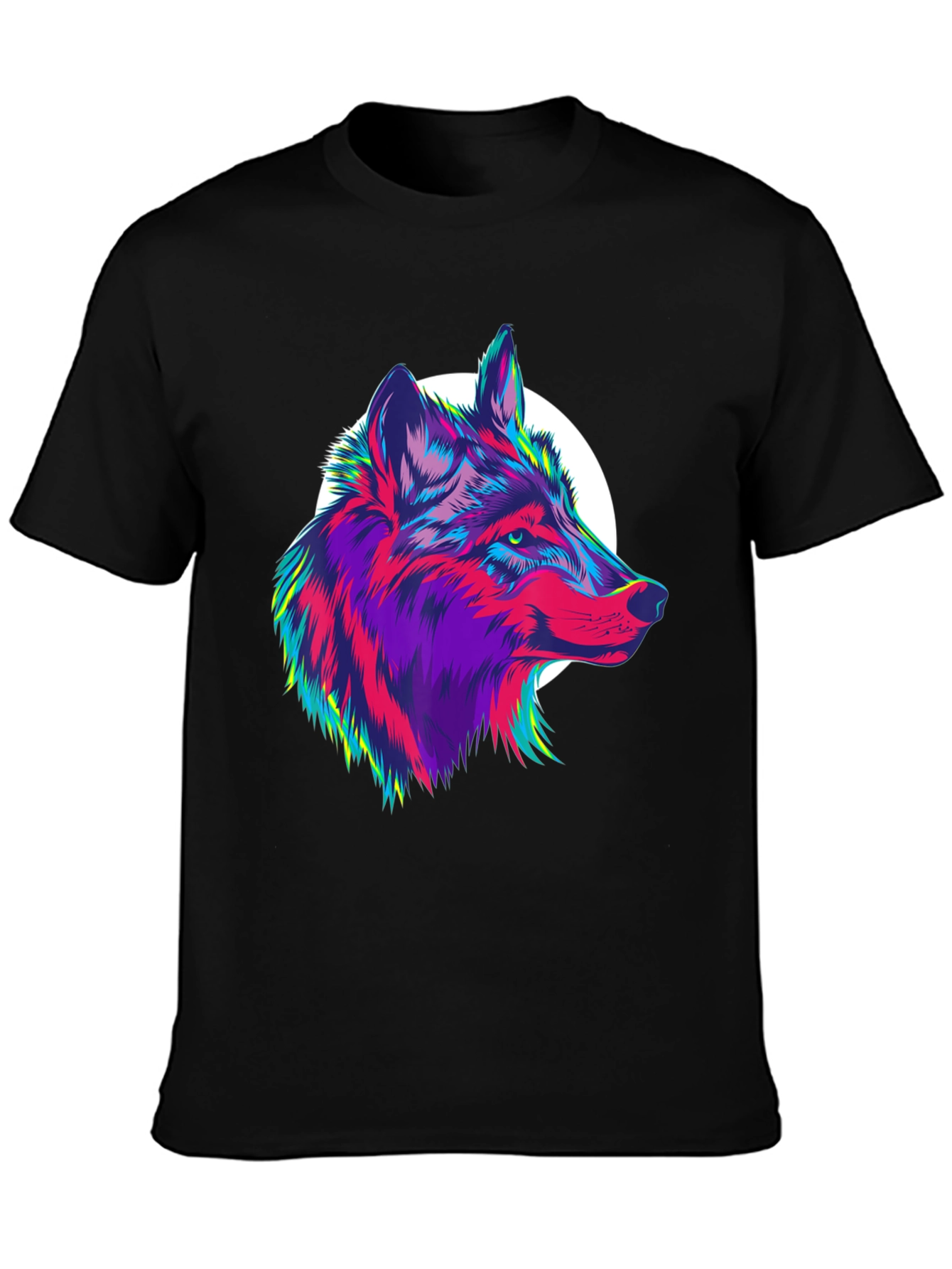 Vivid Wolf Graphic Tee - Mens Black T-Shirt