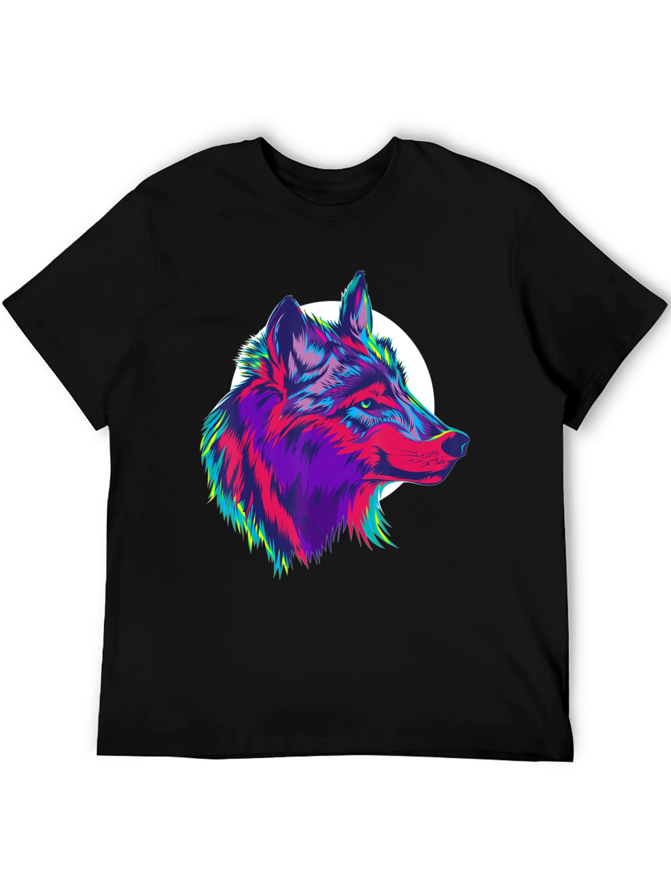 Vivid Wolf Graphic Tee - Mens Black T-Shirt