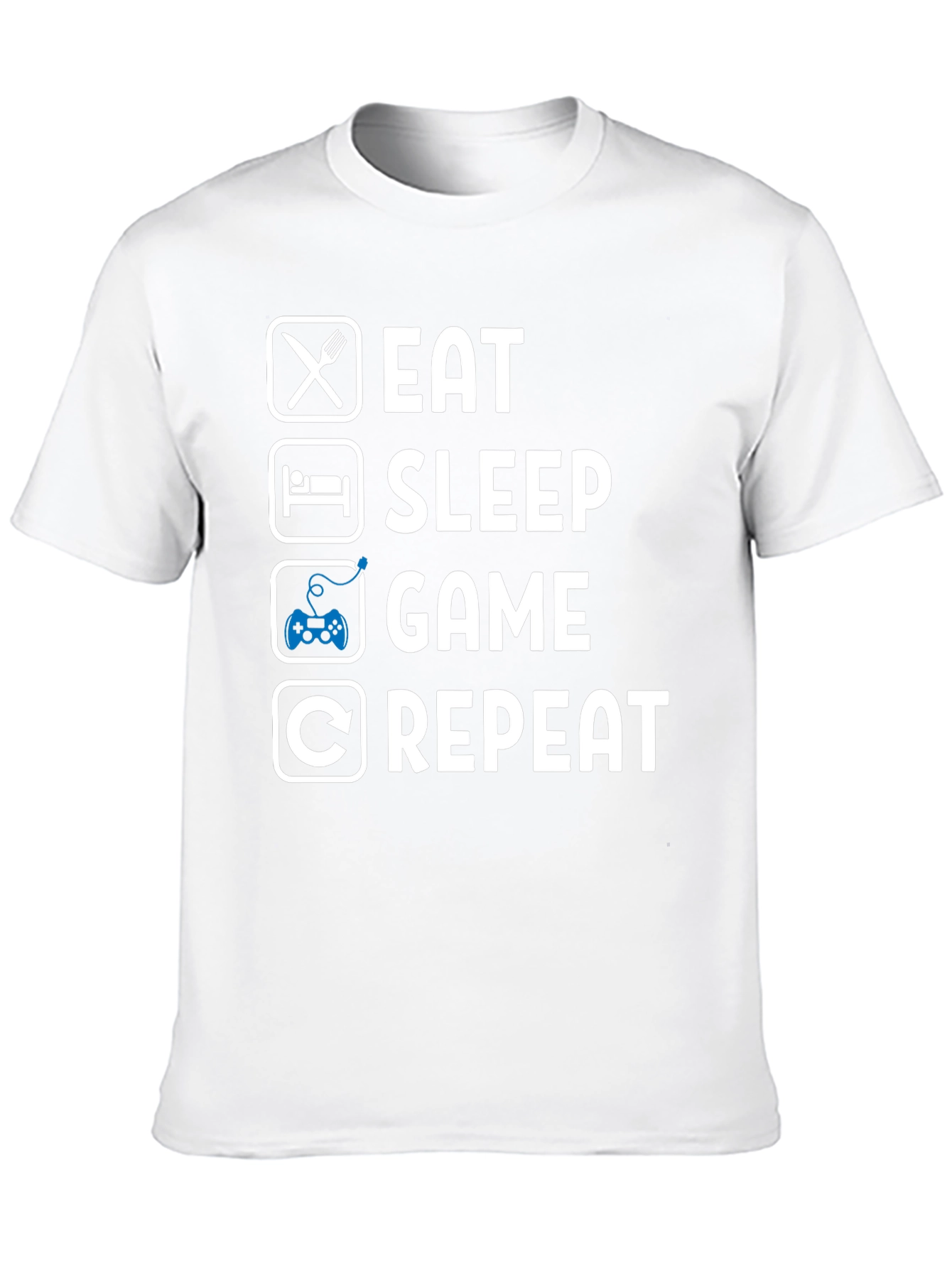 Eat Sleep Game Repeat Black T-Shirt - Gamer Lifestyle