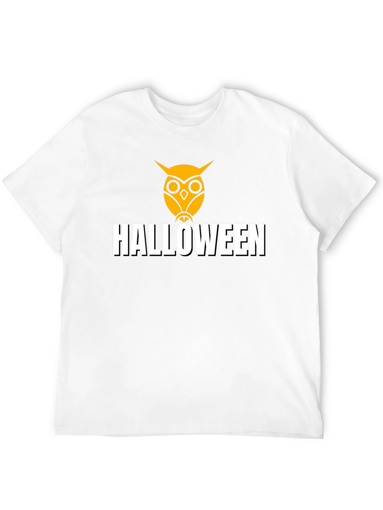 Halloween Owl Graphic Tee - Black Cotton Shirt