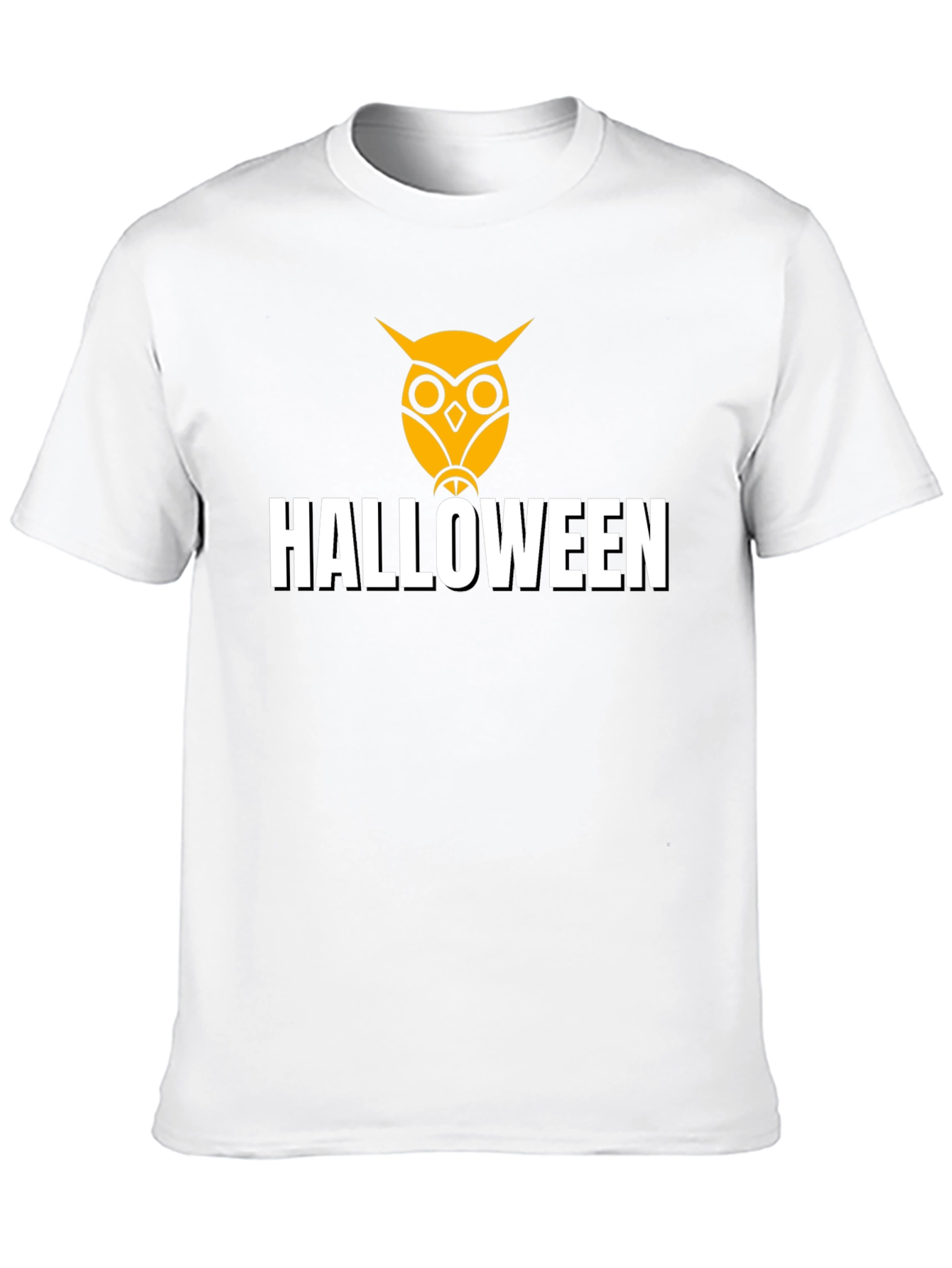 Halloween Owl Graphic Tee - Black Cotton Shirt