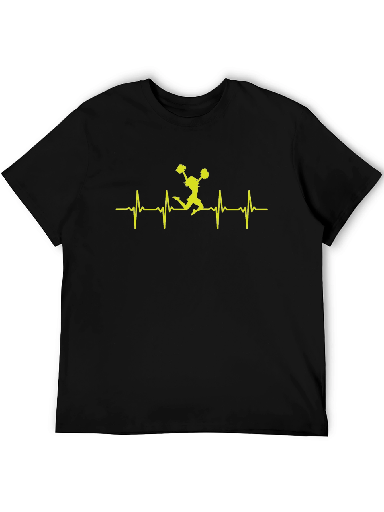 Cheerleader Heartbeat Graphic Tee - Black