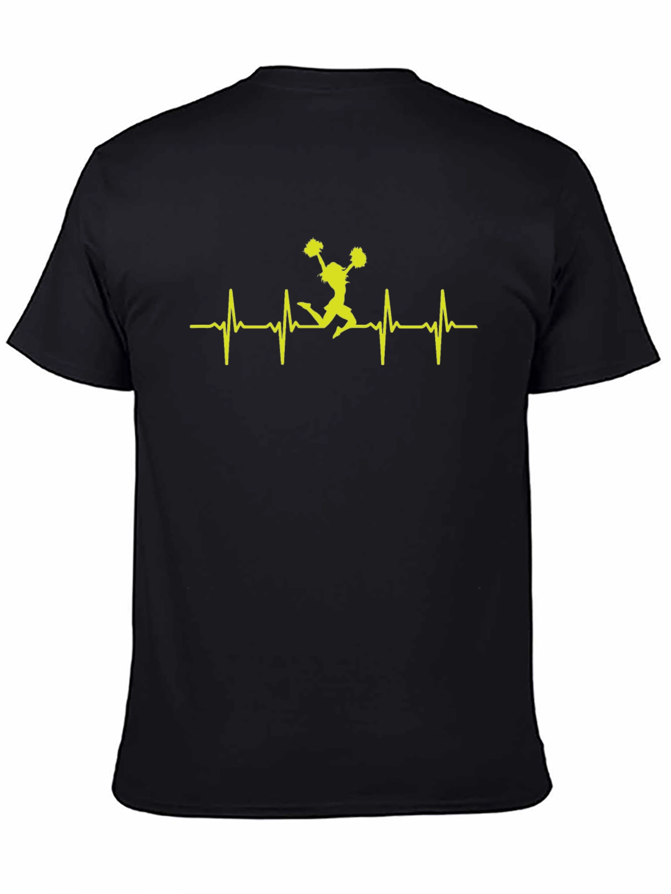 Cheerleader Heartbeat Graphic Tee - Black