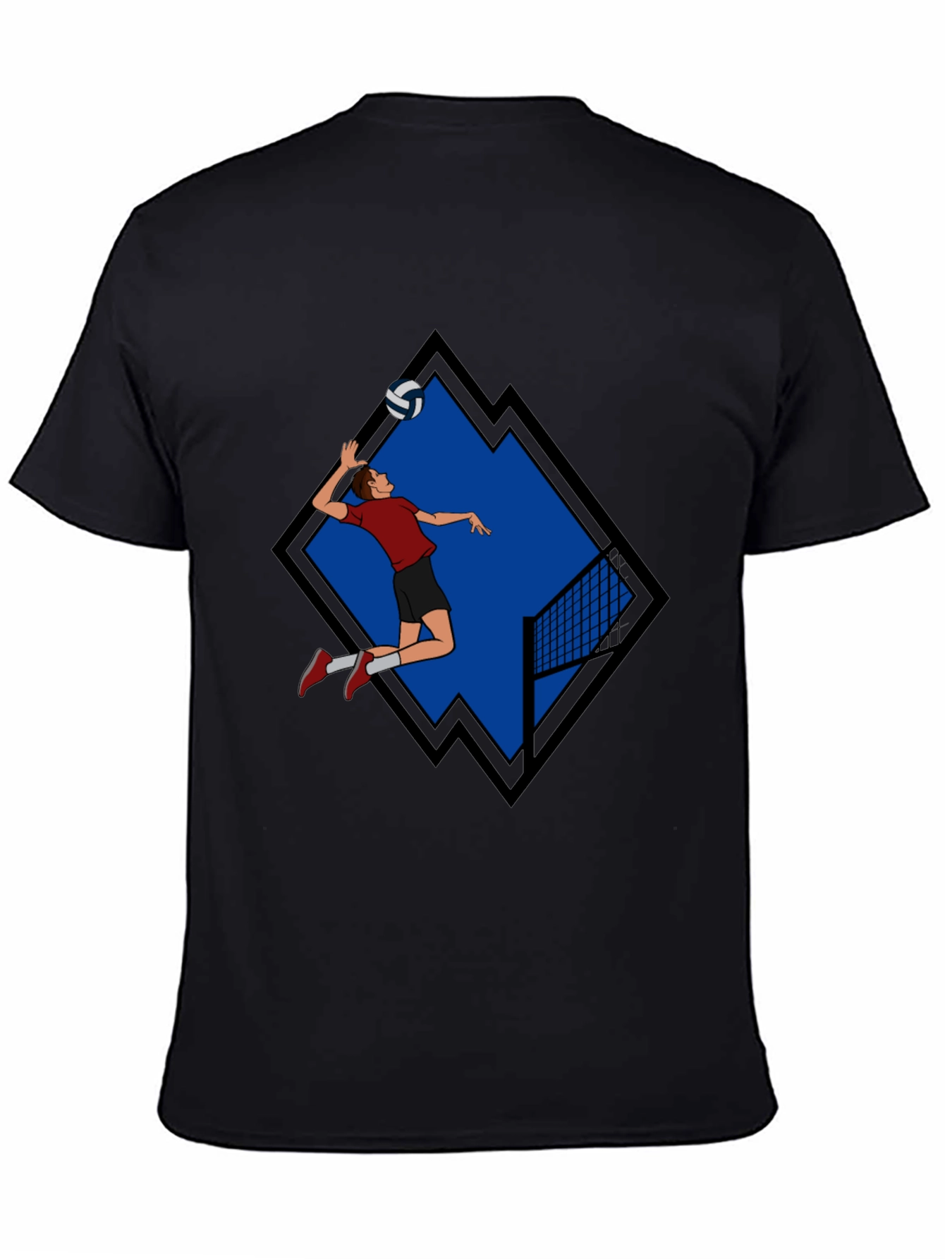 Volleyball Player Graphic Tee - Black