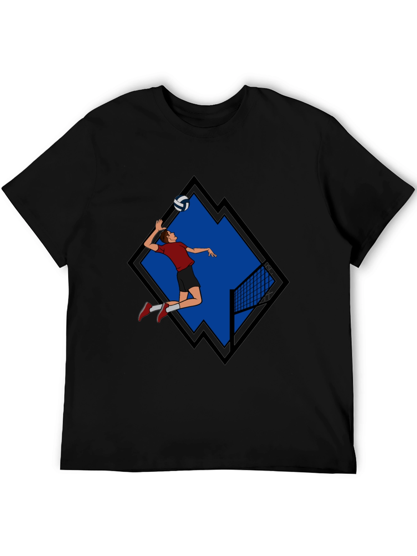 Volleyball Player Graphic Tee - Black