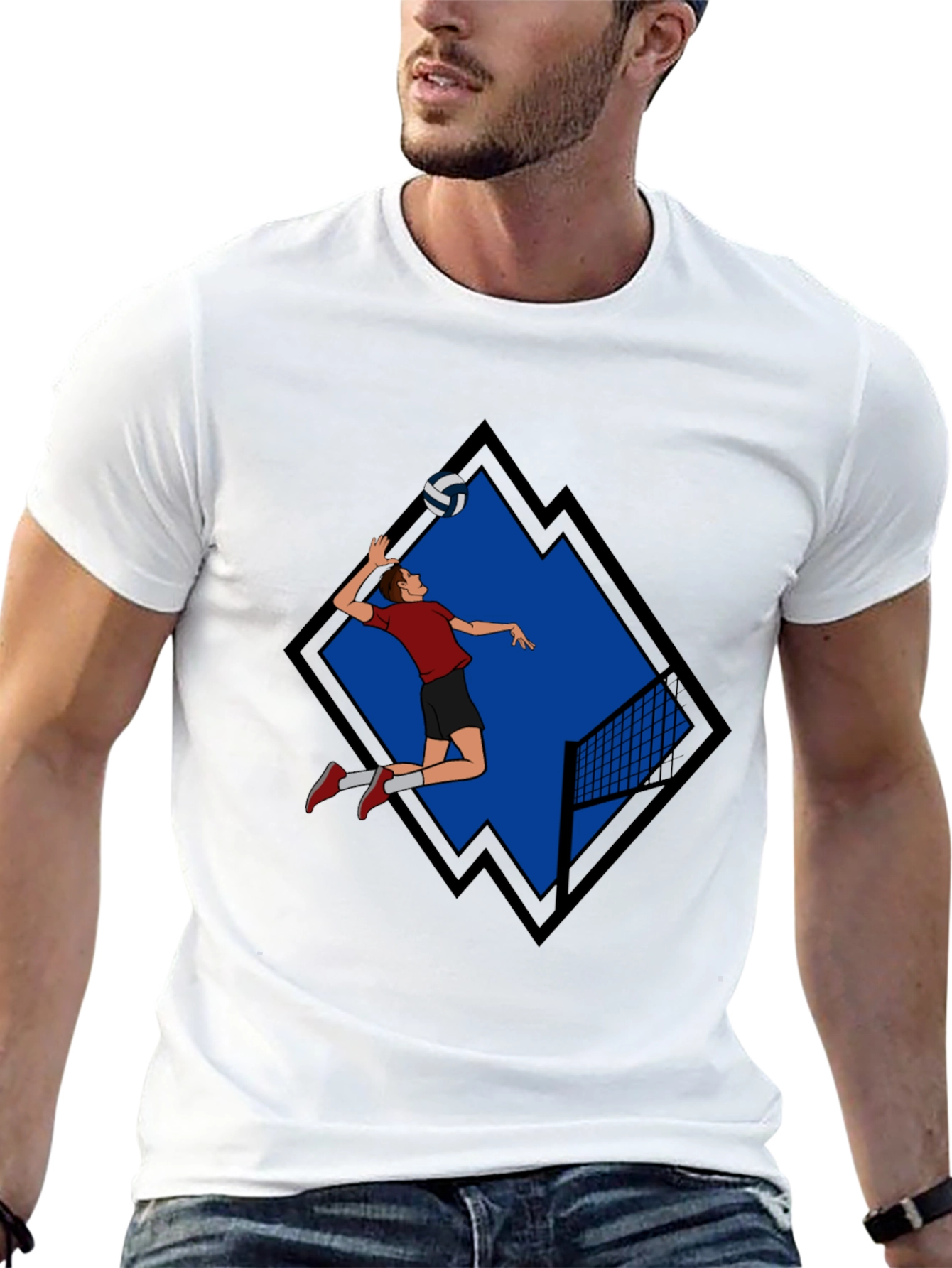 Volleyball Player Graphic Tee - Black