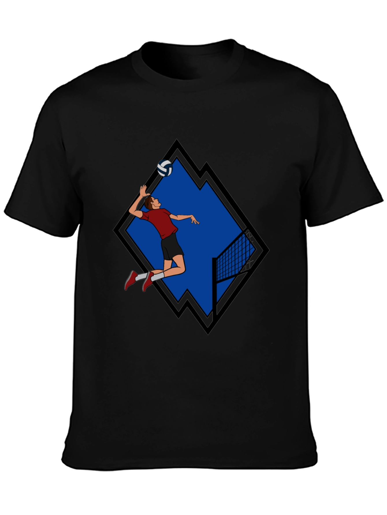 Volleyball Player Graphic Tee - Black