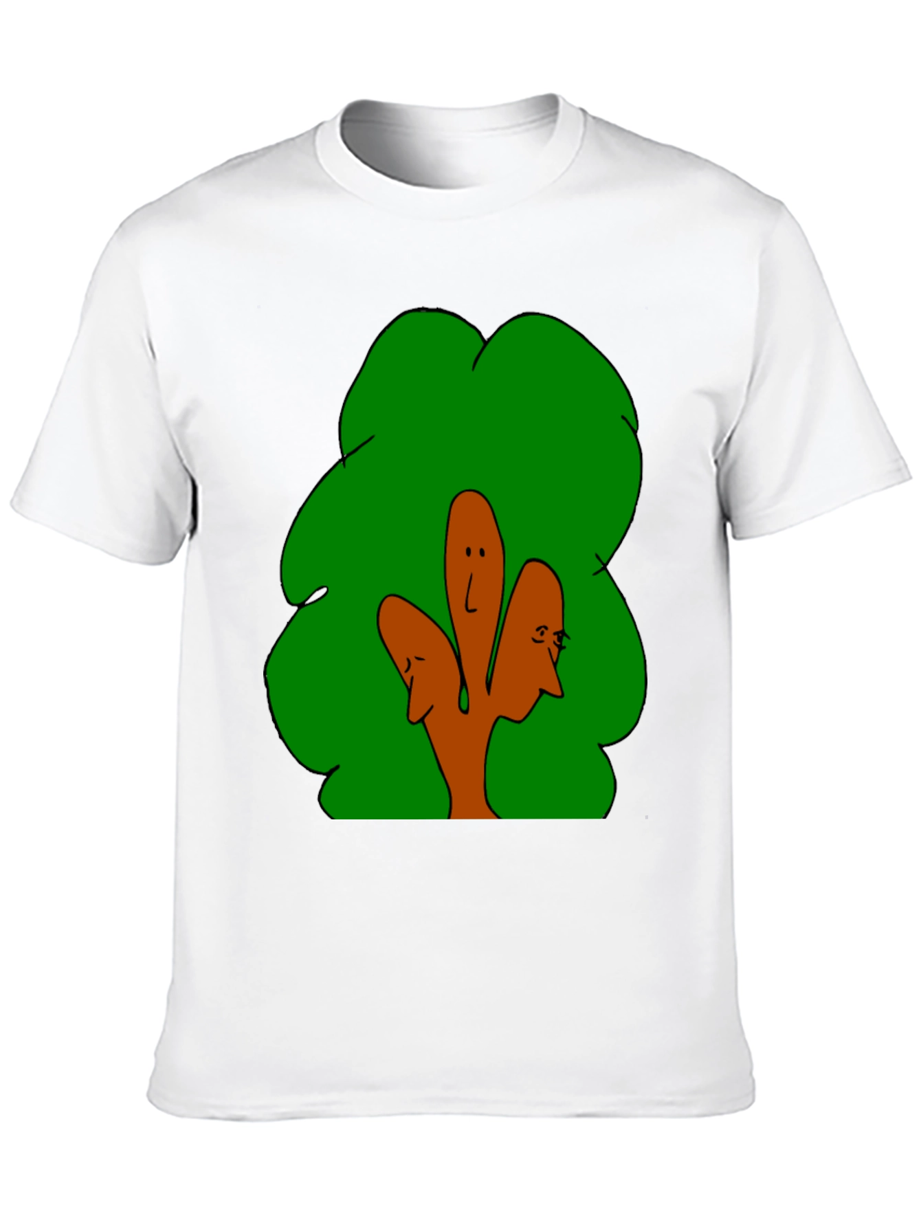 Abstract Tree Face Graphic Black T-Shirt