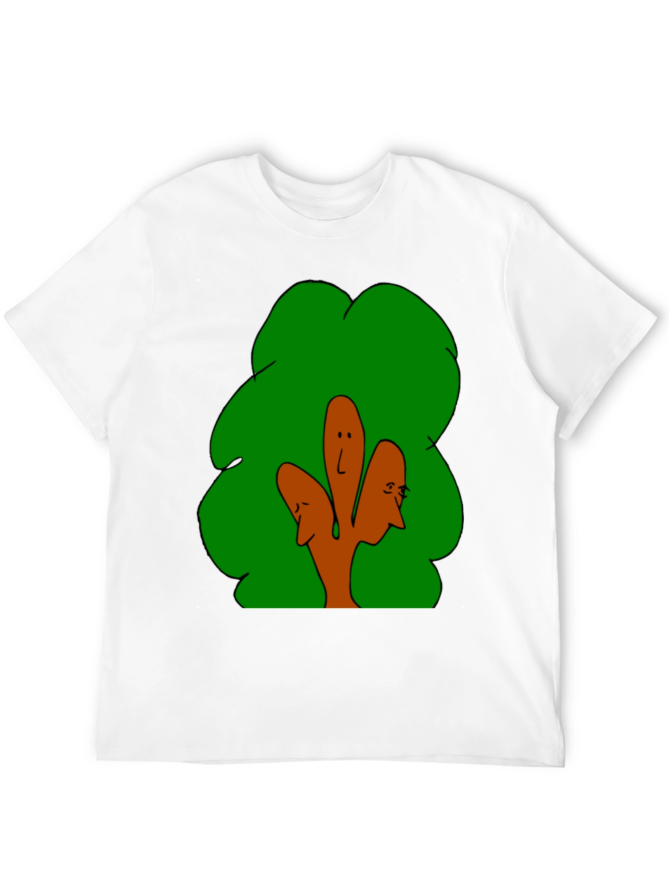 Abstract Tree Face Graphic Black T-Shirt