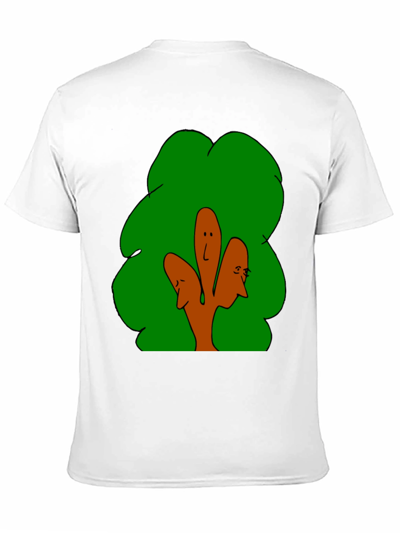 Abstract Tree Face Graphic Black T-Shirt