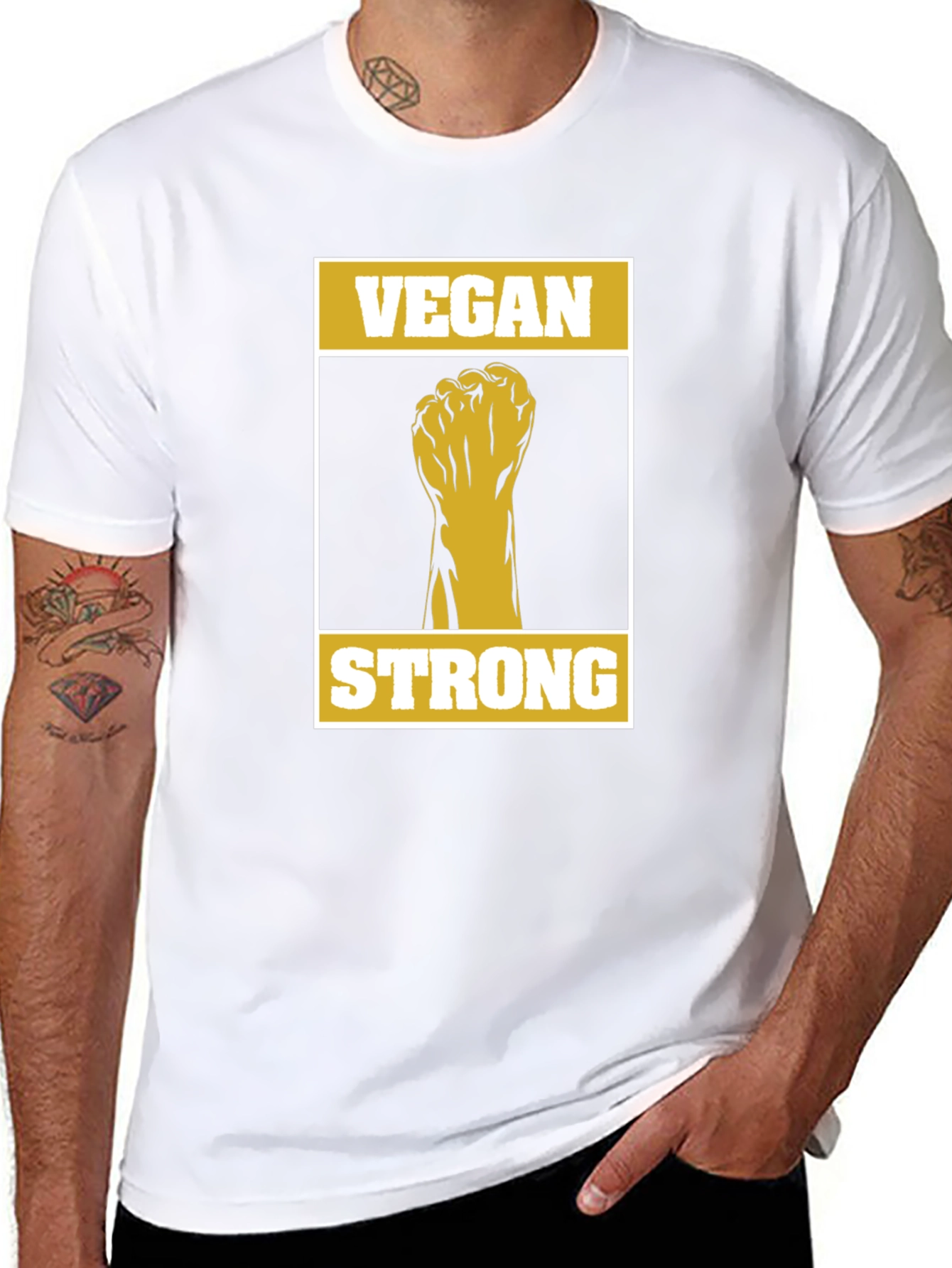 Vegan Strong Graphic Tee - Black