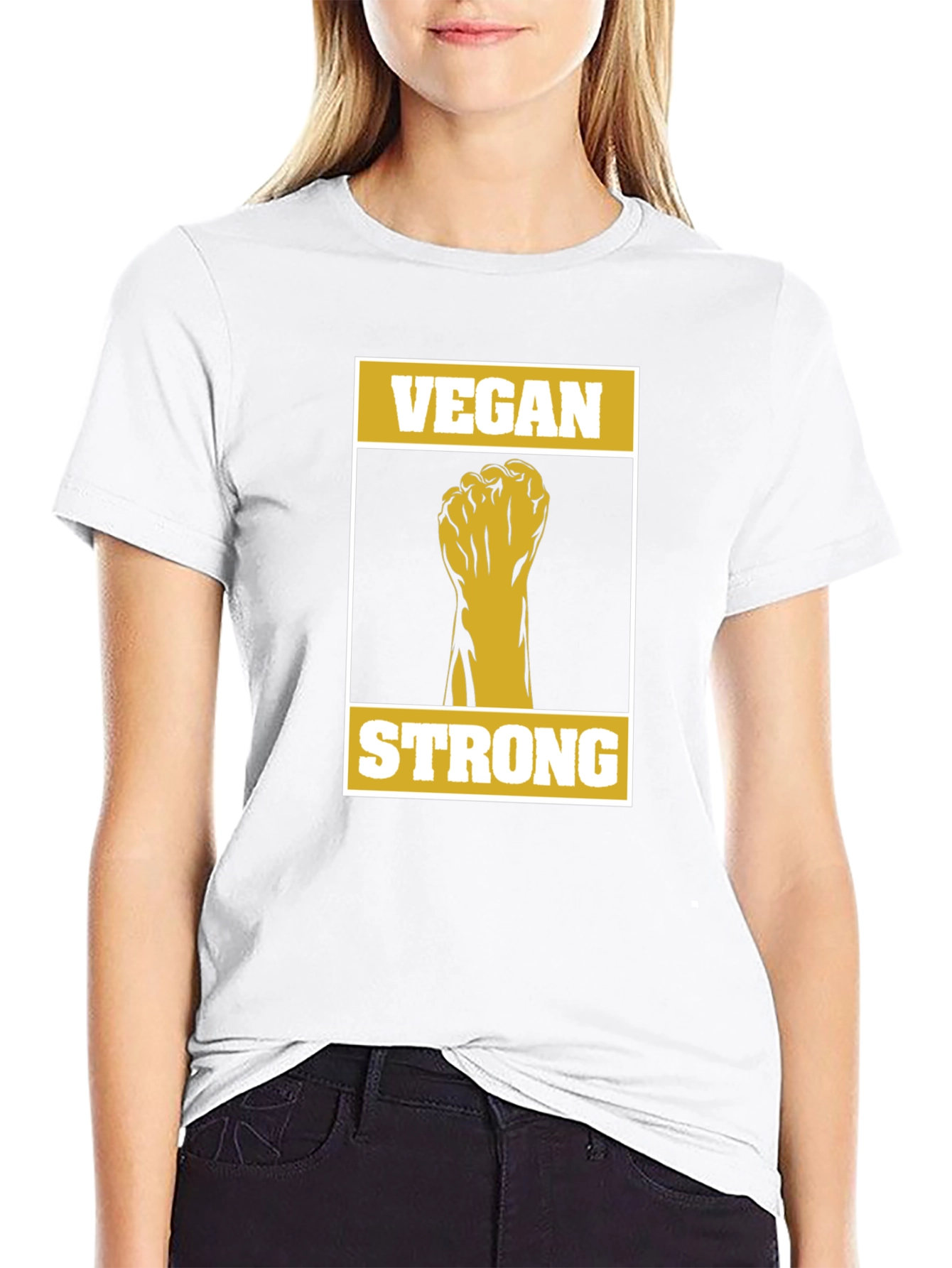 Vegan Strong Graphic Tee - Black