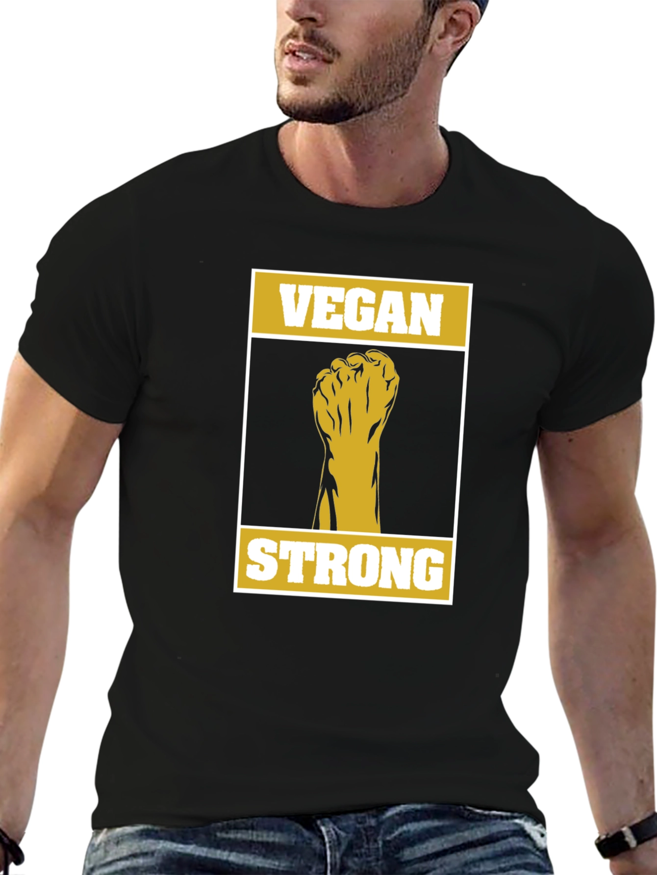 Vegan Strong Graphic Tee - Black