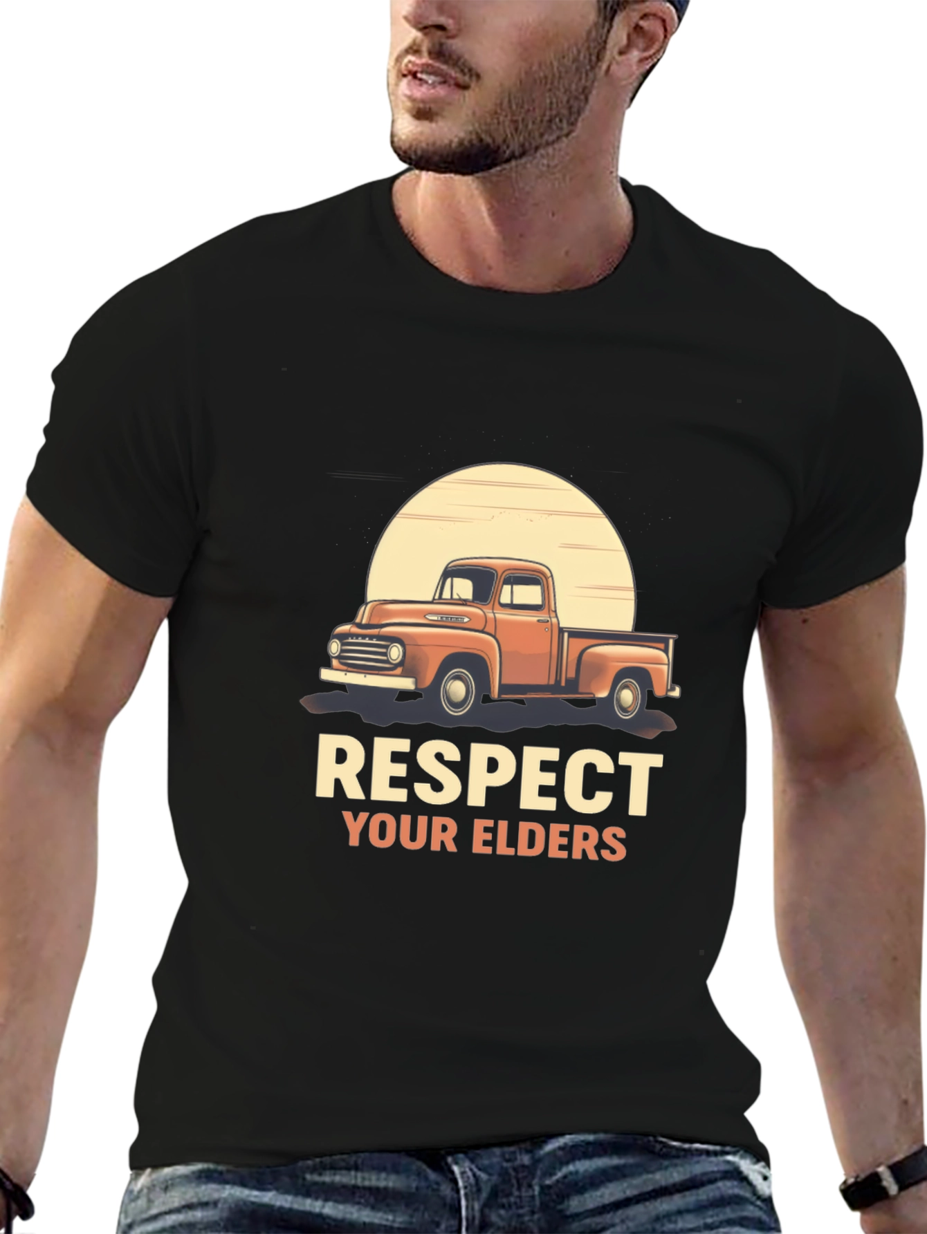 Respect Your Elders Truck Graphic T-Shirt