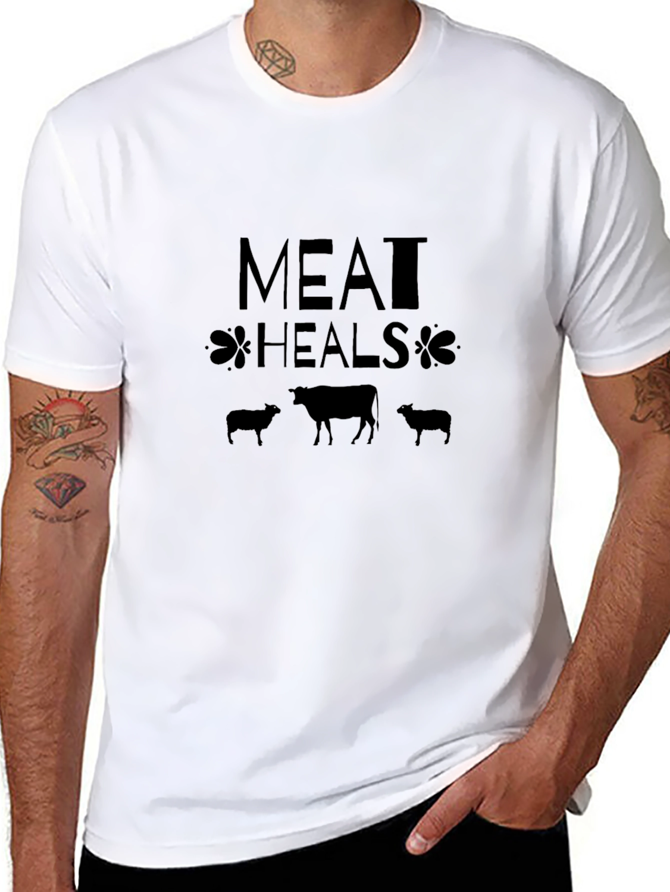 Meat Heals Graphic Tee - Black Comfort Fit