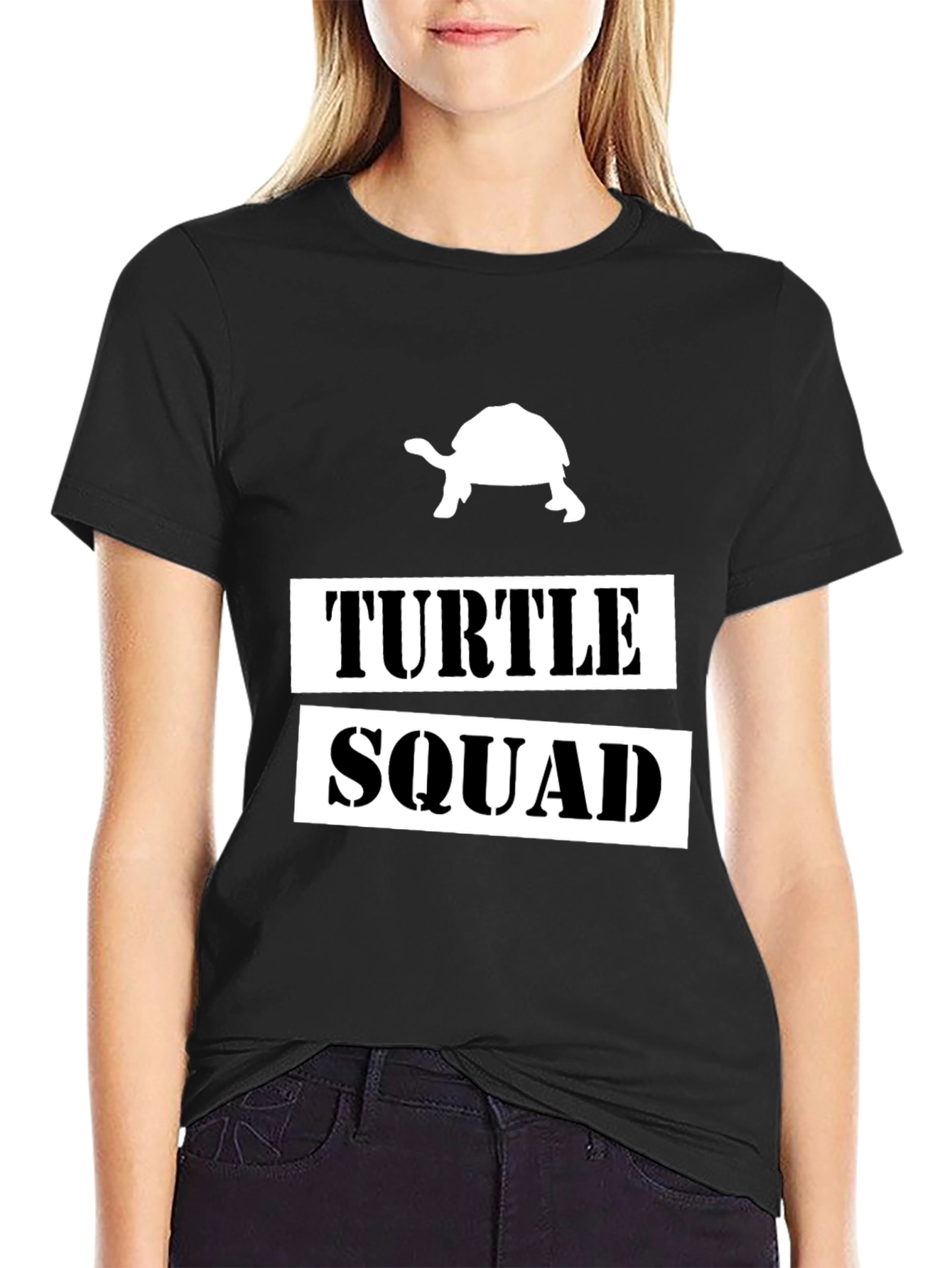 Turtle Squad Graphic Tee - Black Cotton