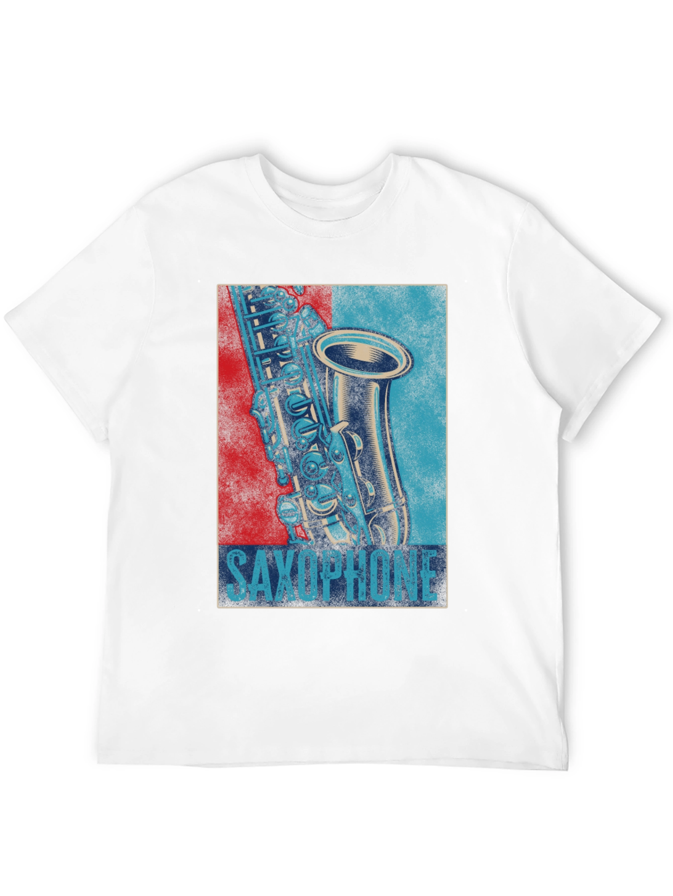 Saxophone Graphic Print Mens Black T-Shirt