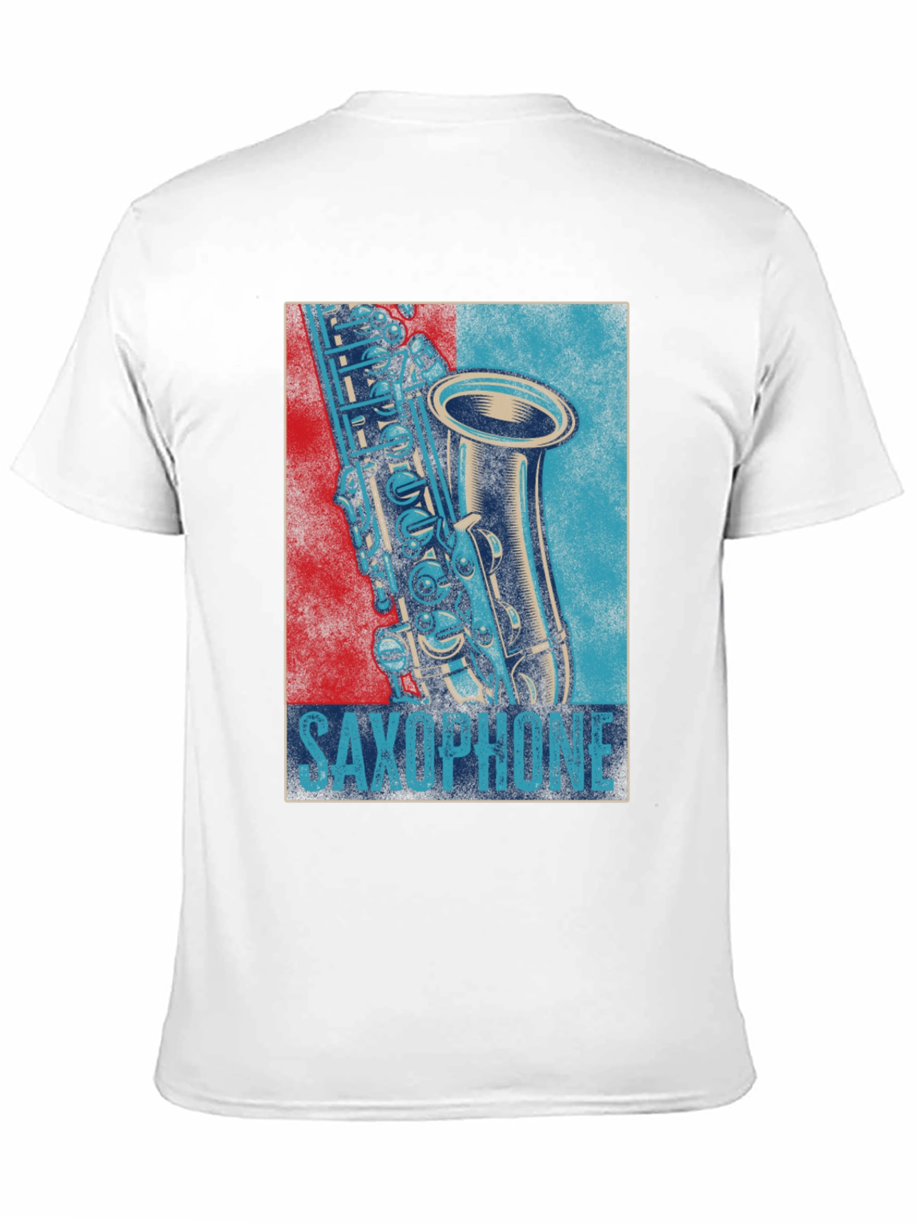 Saxophone Graphic Print Mens Black T-Shirt