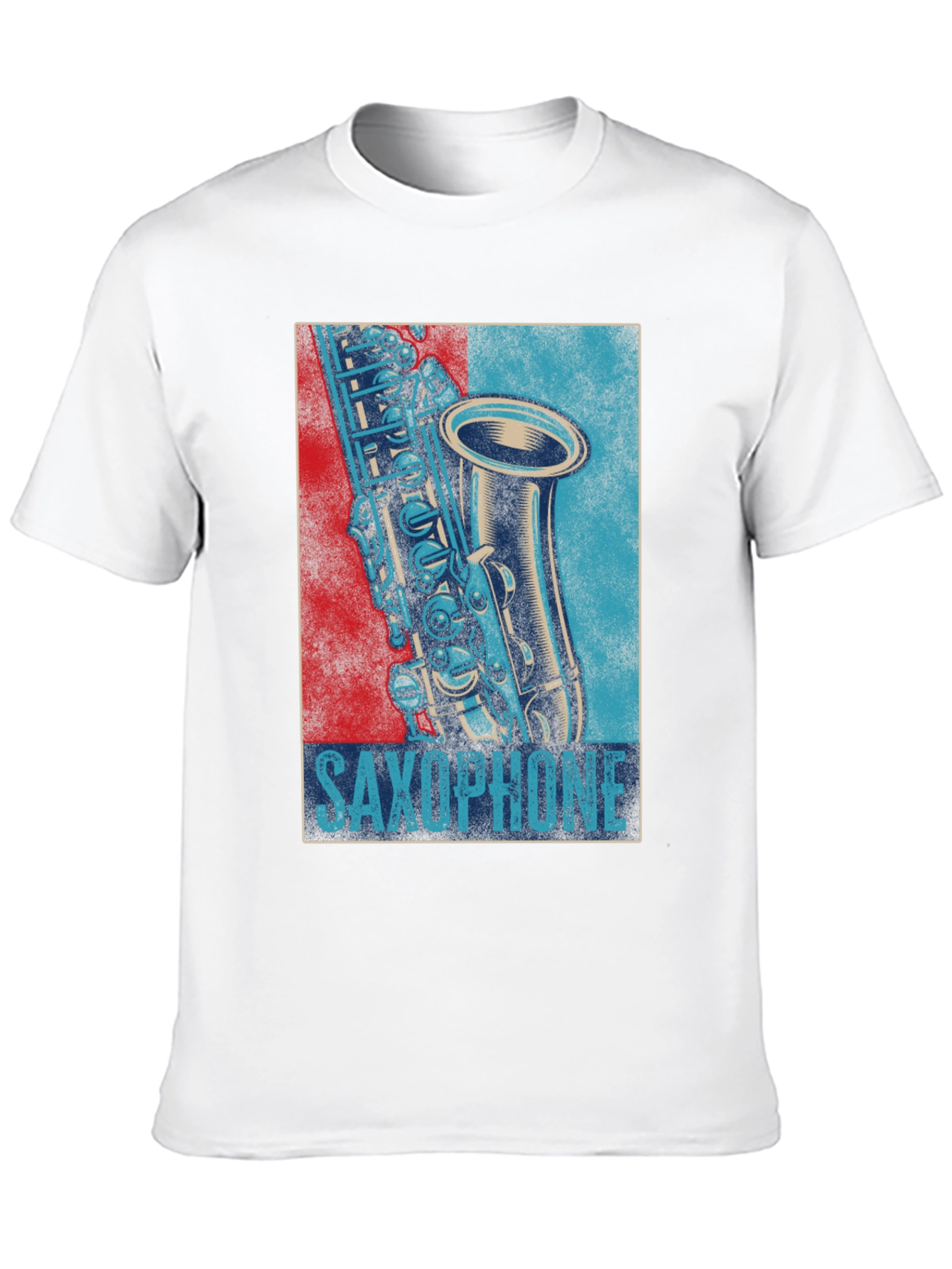 Saxophone Graphic Print Mens Black T-Shirt
