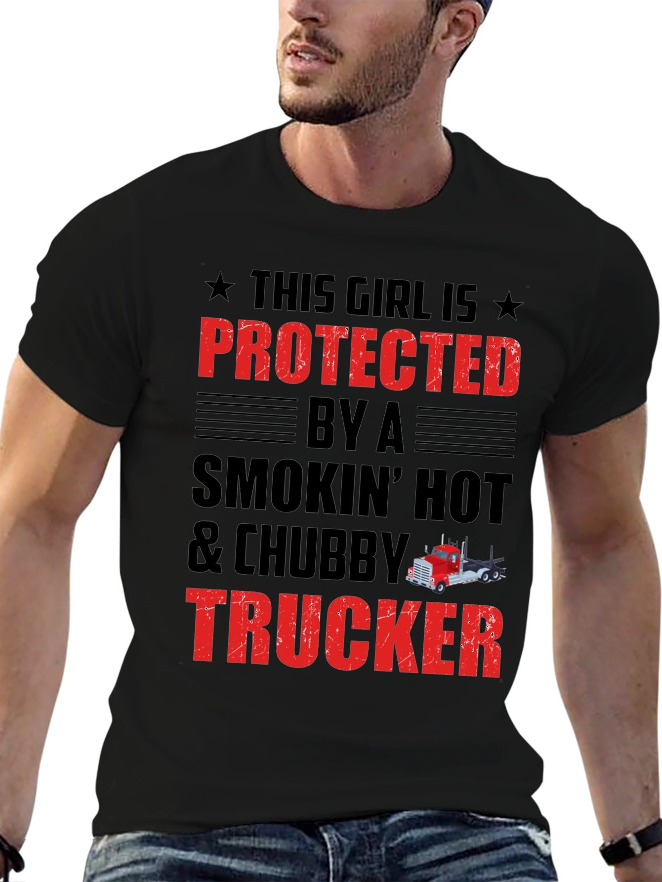 Protected by a Chubby Trucker T-Shirt