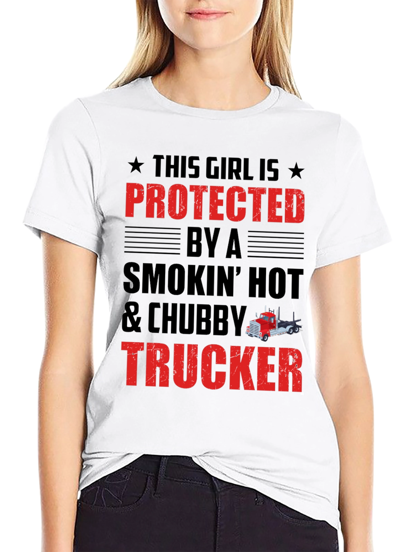 Protected by a Chubby Trucker T-Shirt