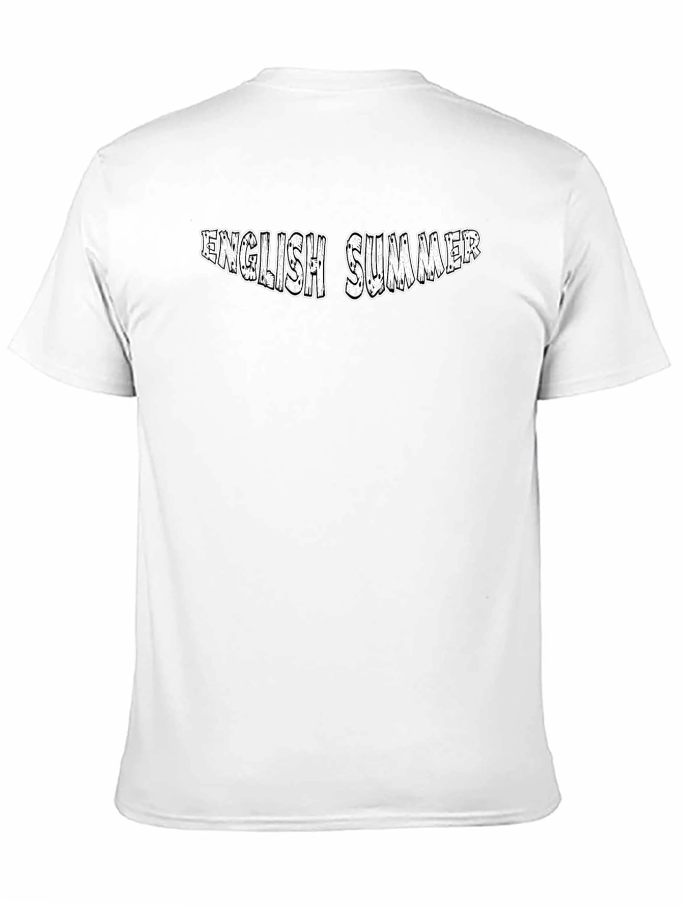 English Summer Graphic Tee - Black Cotton Casual Wear