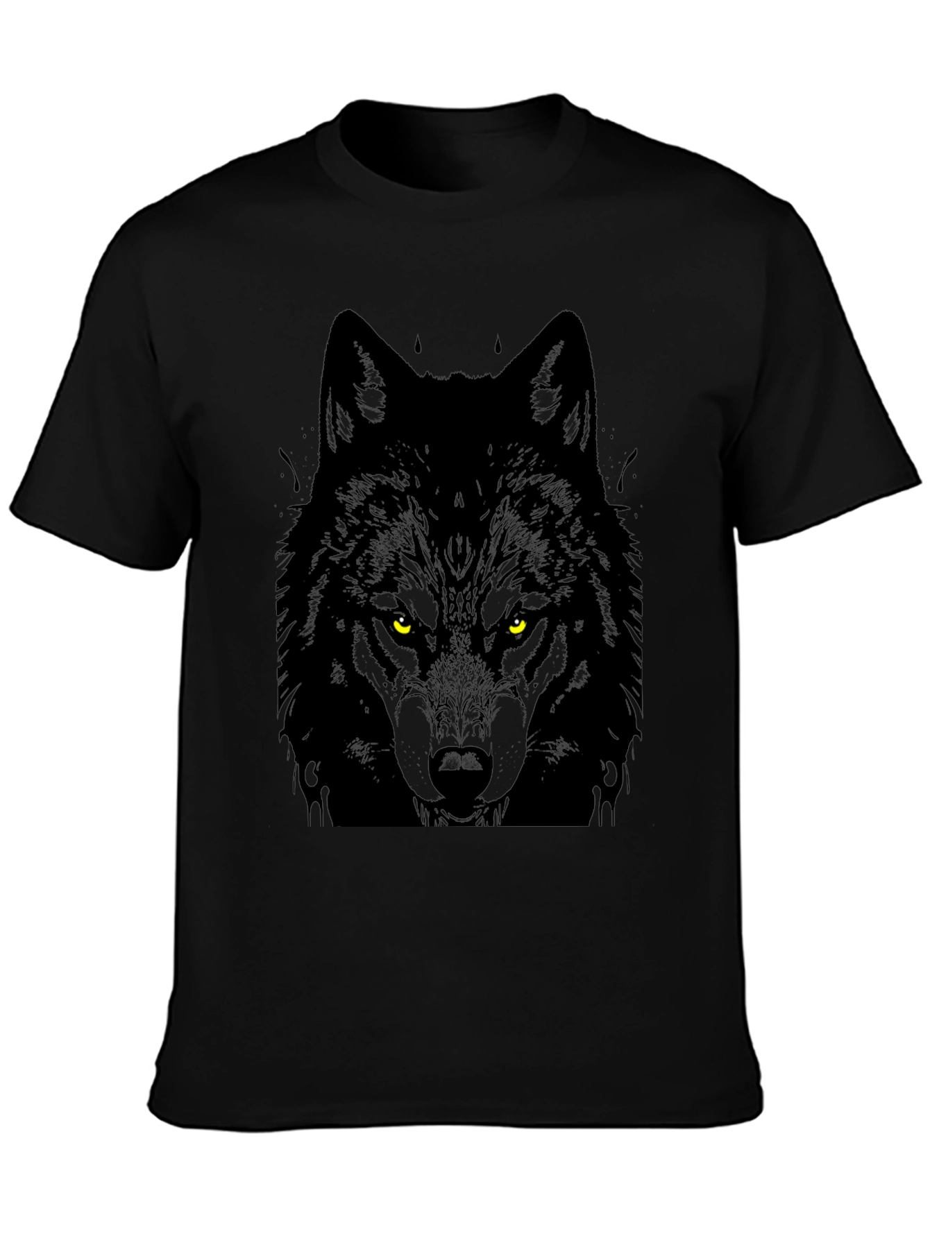 Mens Black Wolf Graphic Tee - Fierce Style!
