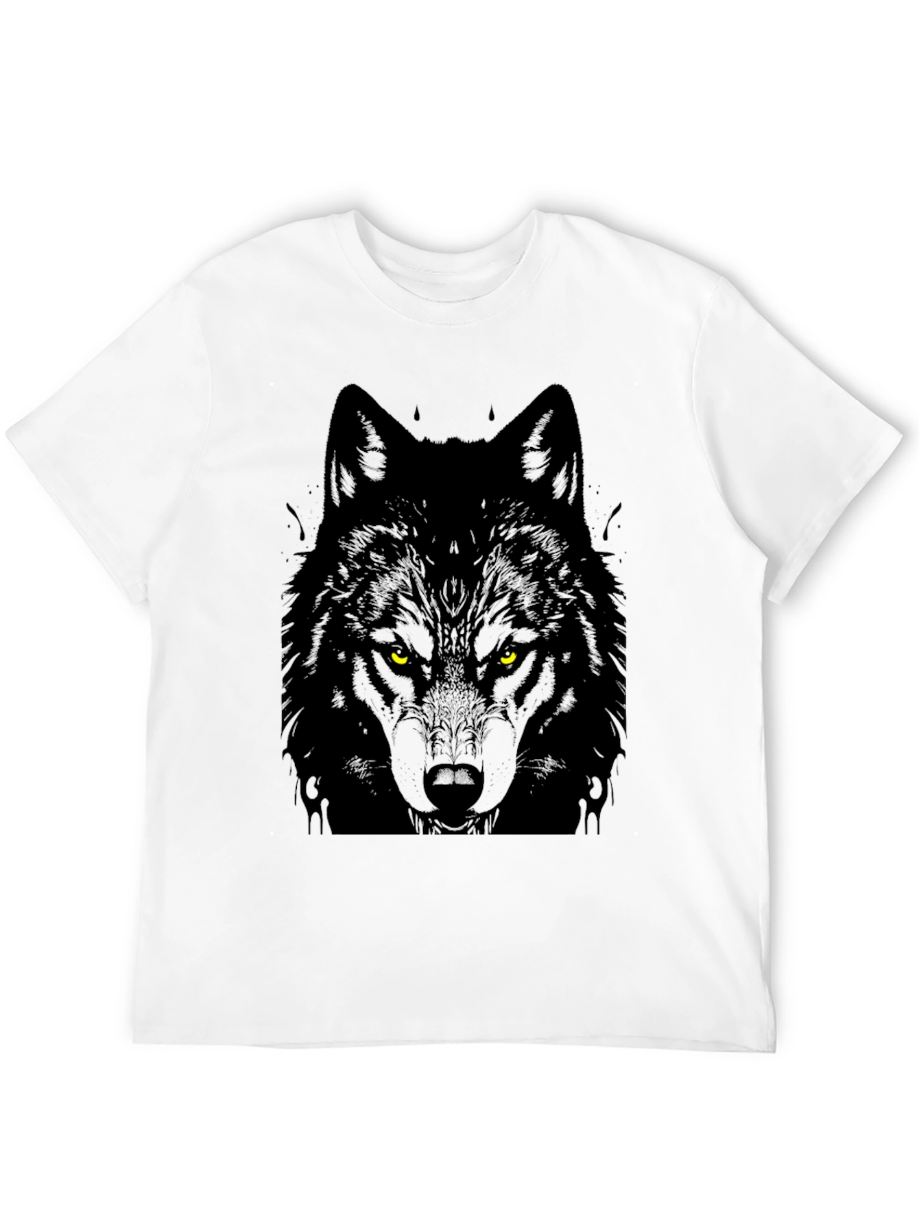 Mens Black Wolf Graphic Tee - Fierce Style!