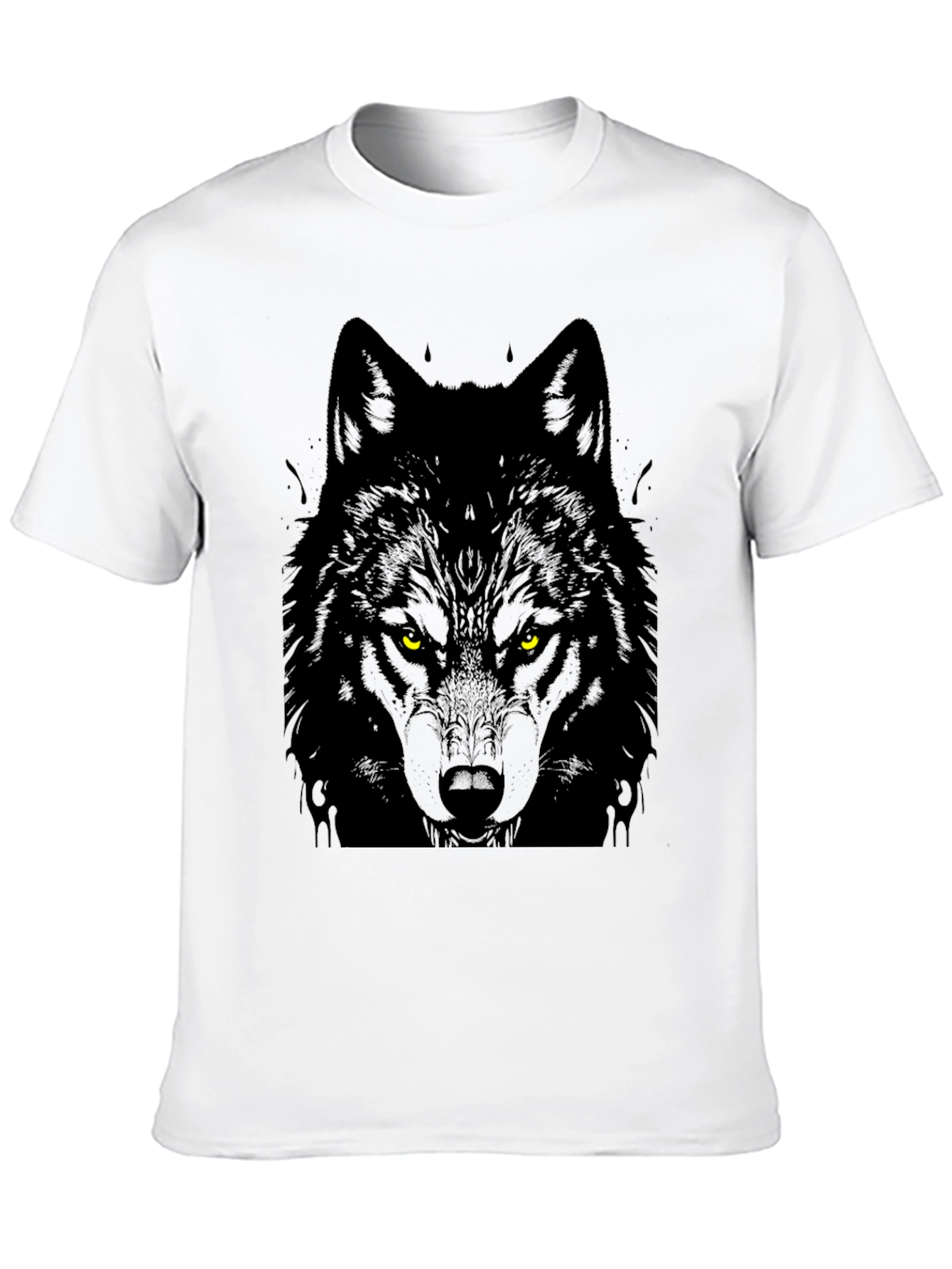 Mens Black Wolf Graphic Tee - Fierce Style!