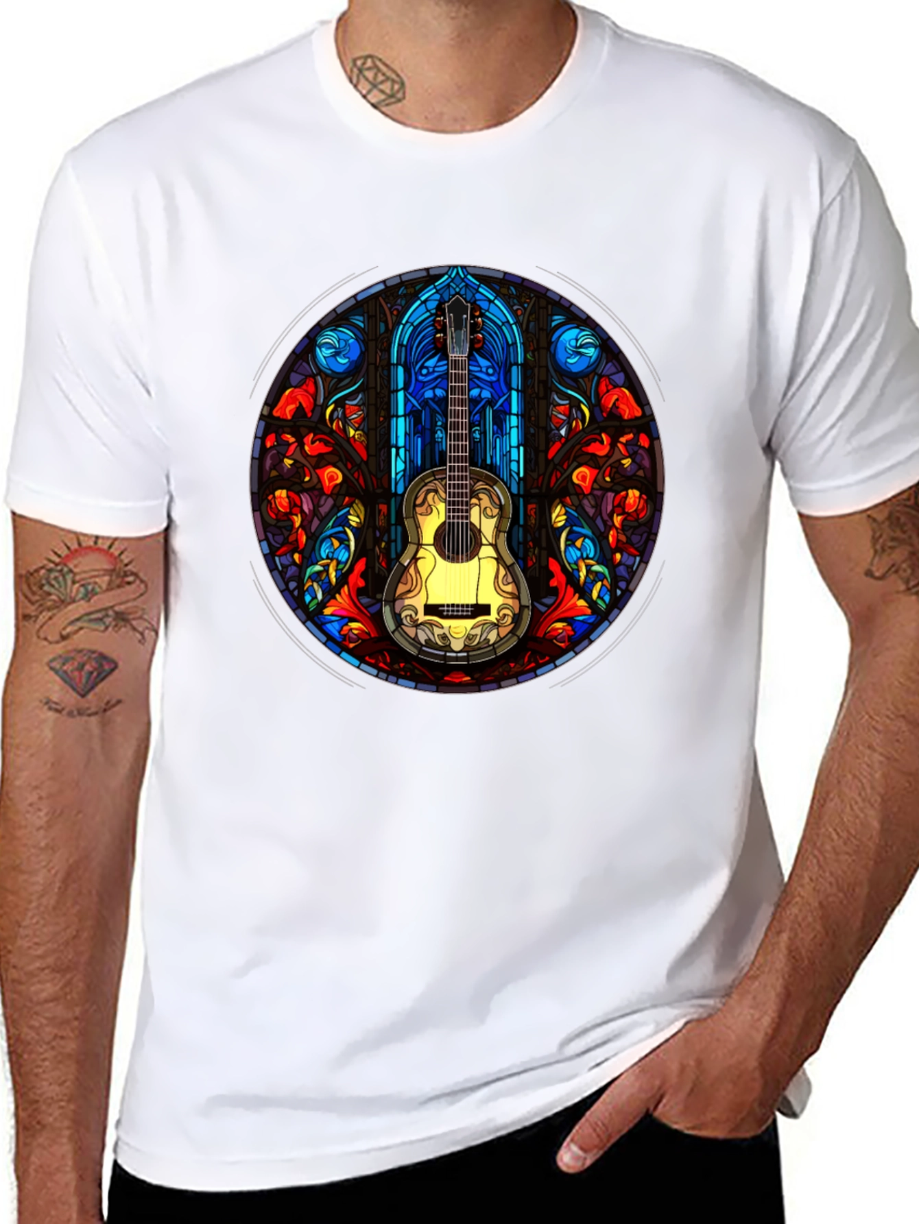 Stained Glass Guitar T-Shirt