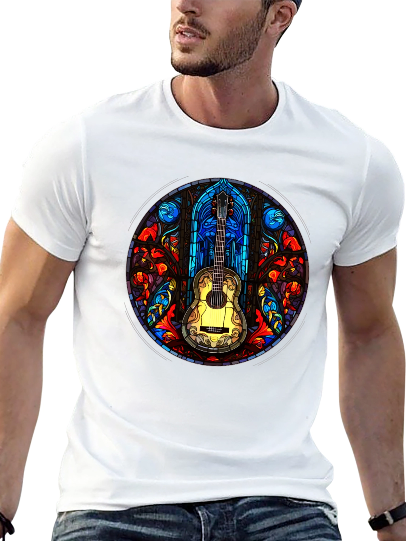 Stained Glass Guitar T-Shirt