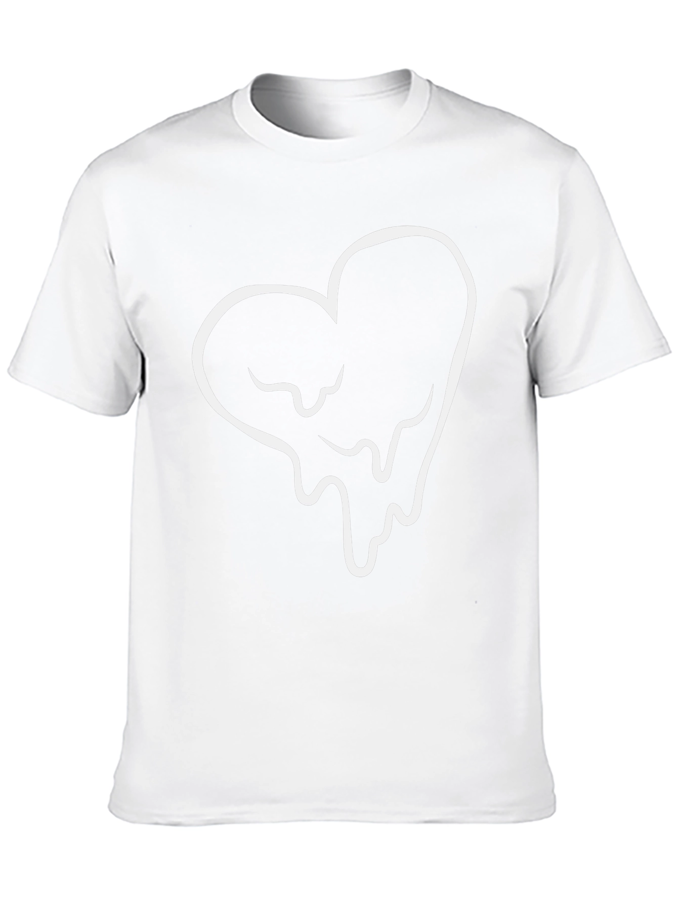 Melting Heart Graphic Tee - Black Cotton Casual