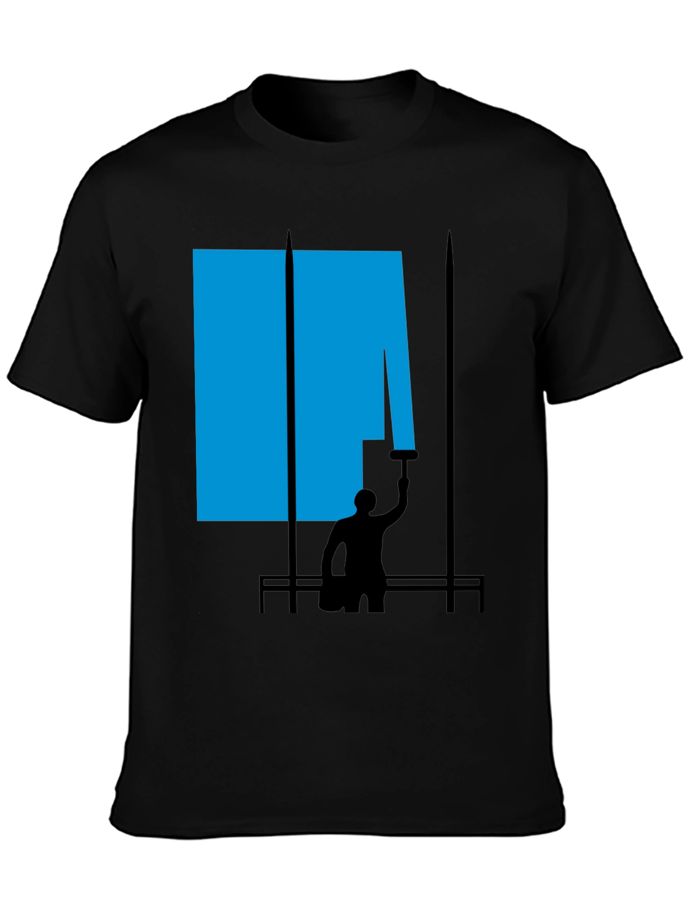 Abstract Painter Graphic Tee - Black Cotton T-Shirt
