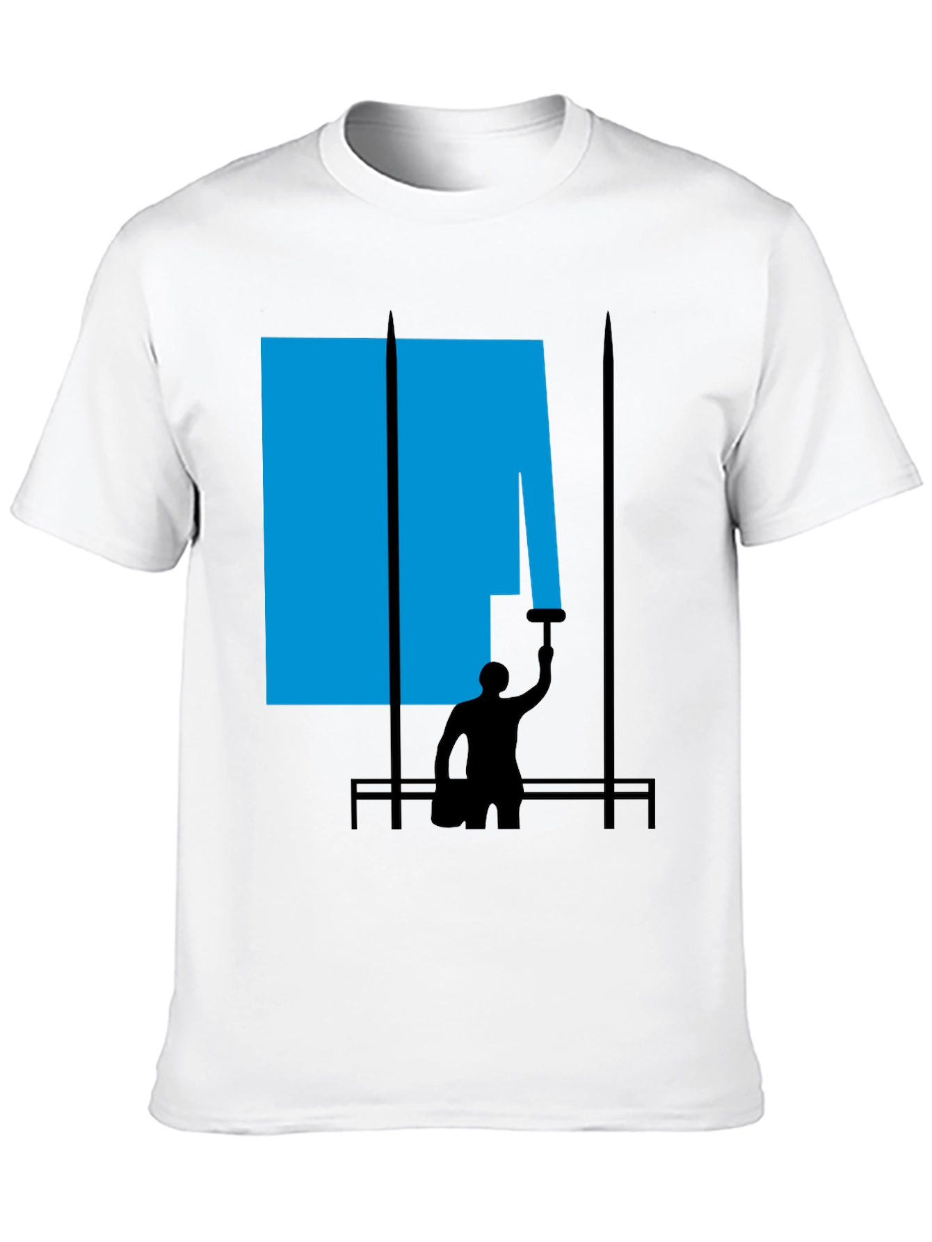 Abstract Painter Graphic Tee - Black Cotton T-Shirt