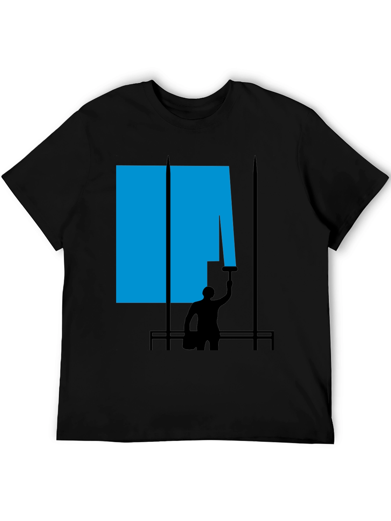 Abstract Painter Graphic Tee - Black Cotton T-Shirt