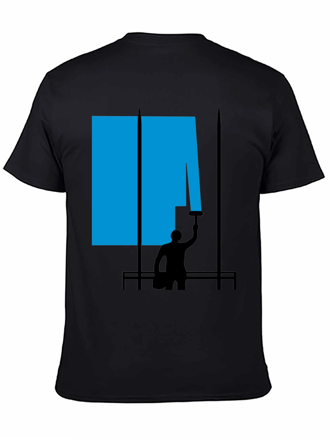 Abstract Painter Graphic Tee - Black Cotton T-Shirt