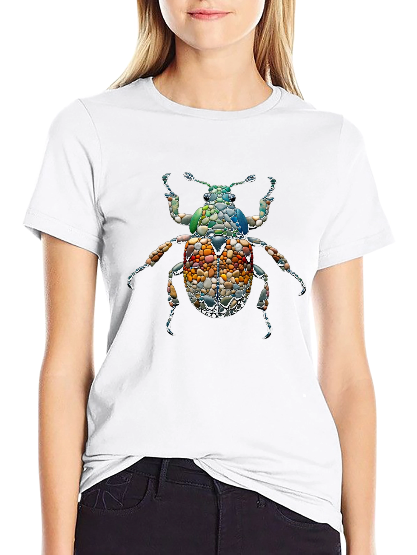 Stone Beetle Graphic Tee - Unique Nature Inspired Design