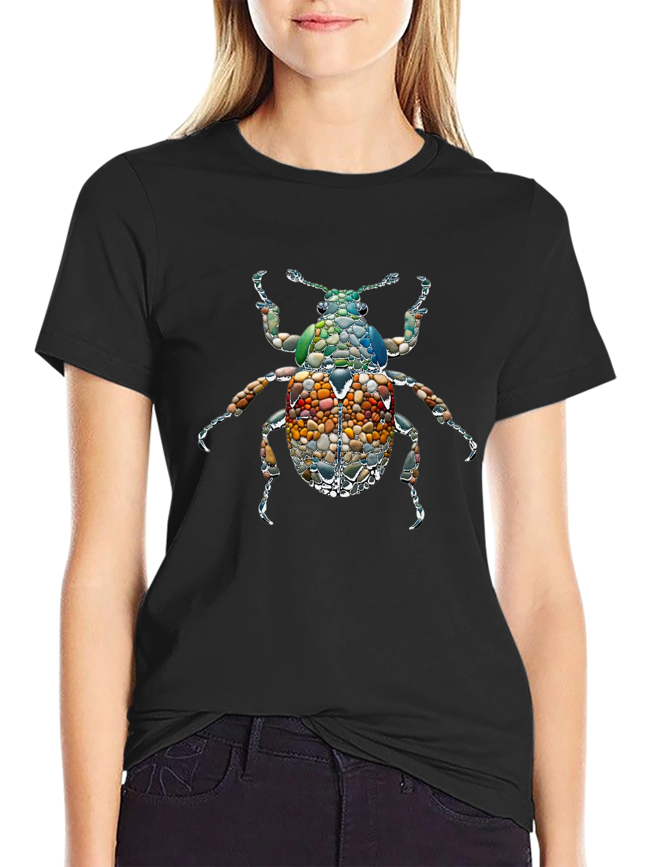 Stone Beetle Graphic Tee - Unique Nature Inspired Design