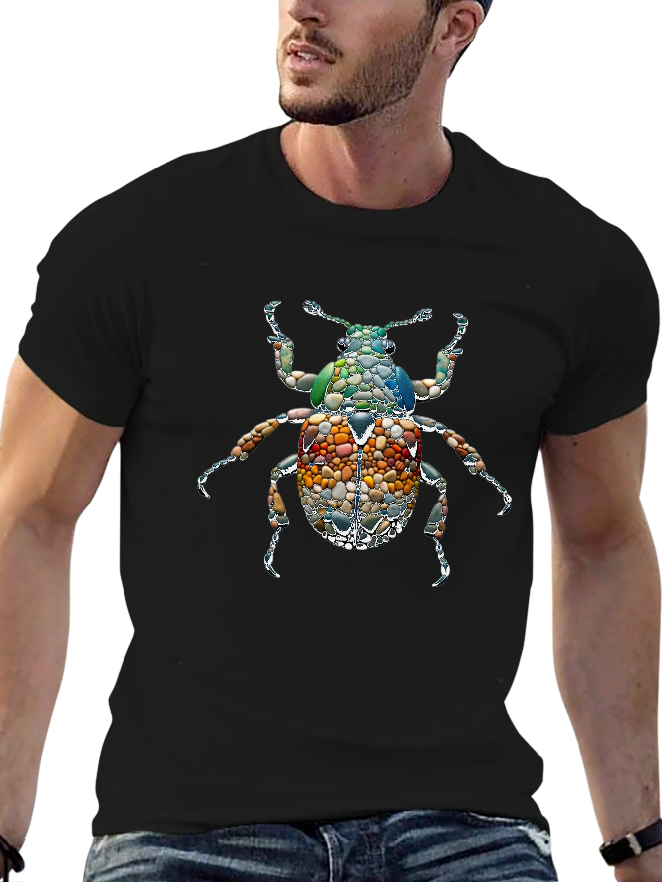 Stone Beetle Graphic Tee - Unique Nature Inspired Design