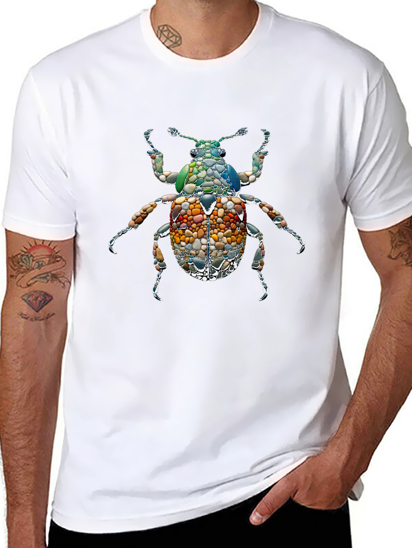 Stone Beetle Graphic Tee - Unique Nature Inspired Design