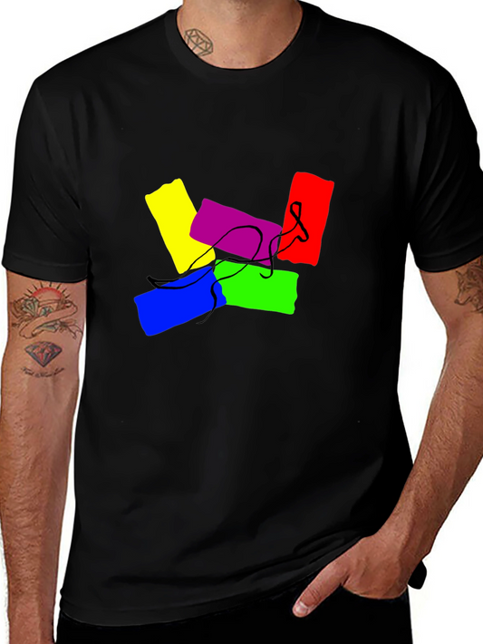 Abstract Color Block Graphic T-Shirt