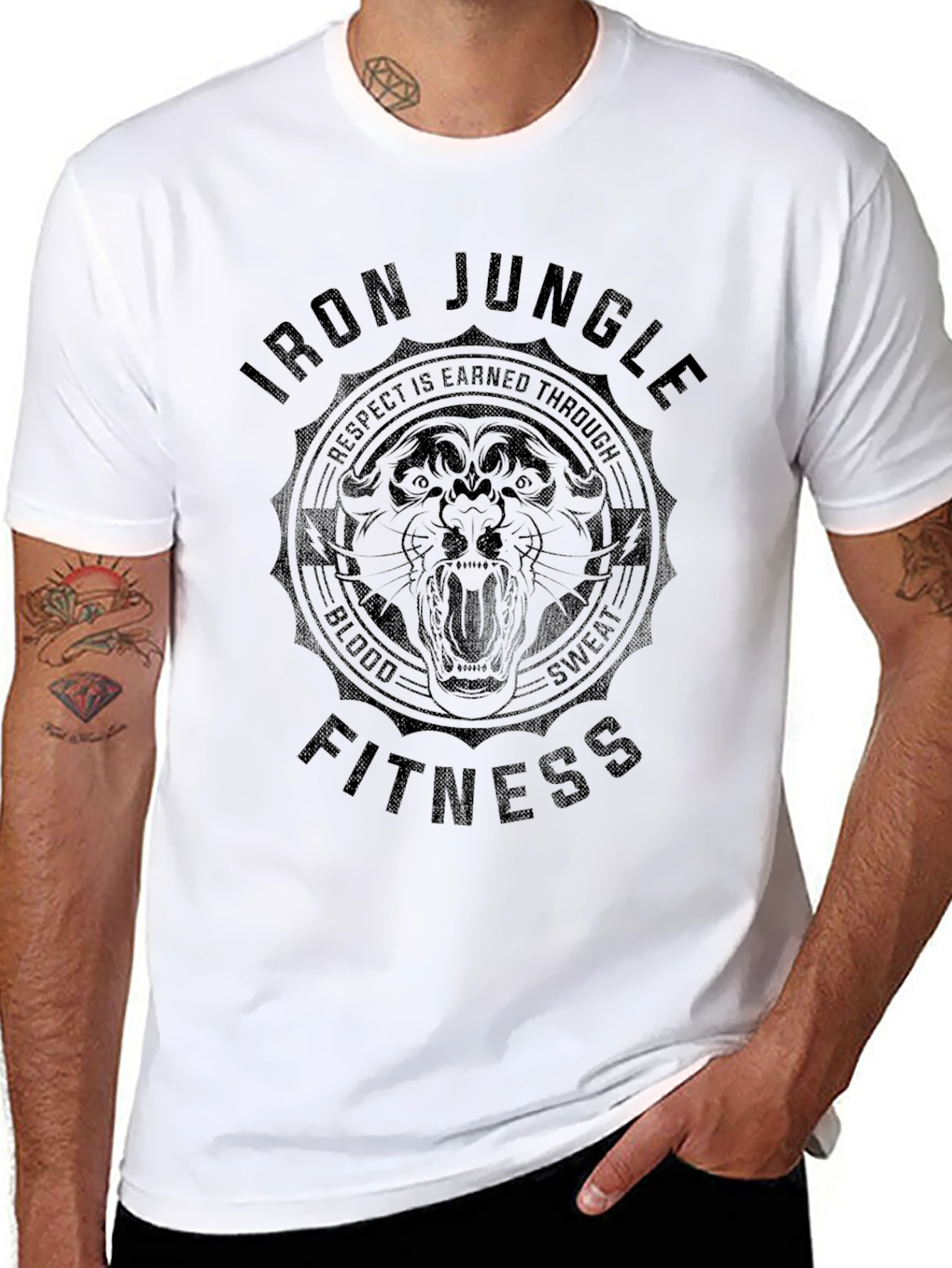 Iron Jungle Fitness Black Graphic T-Shirt