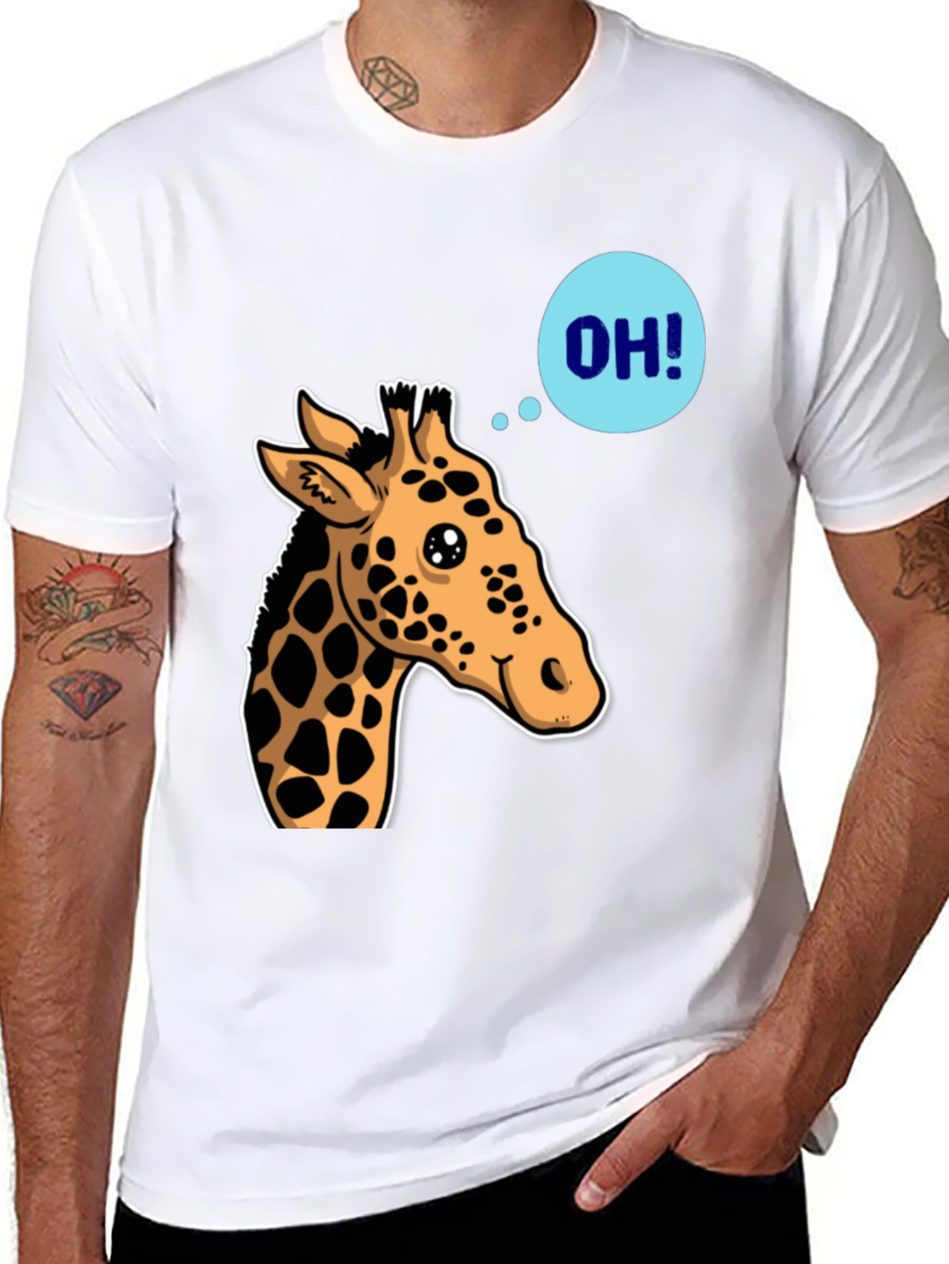 Giraffe OH! Graphic Tee - Unique Animal Shirt
